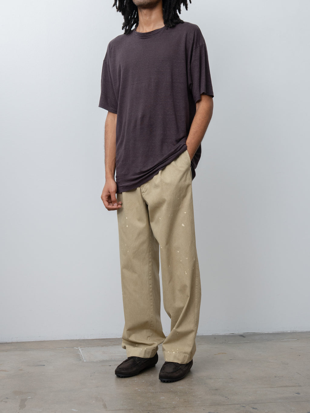 Namu Shop - Auralee Garment-Dyed Finx Light Chino One-Tuck Wide Pants - Beige