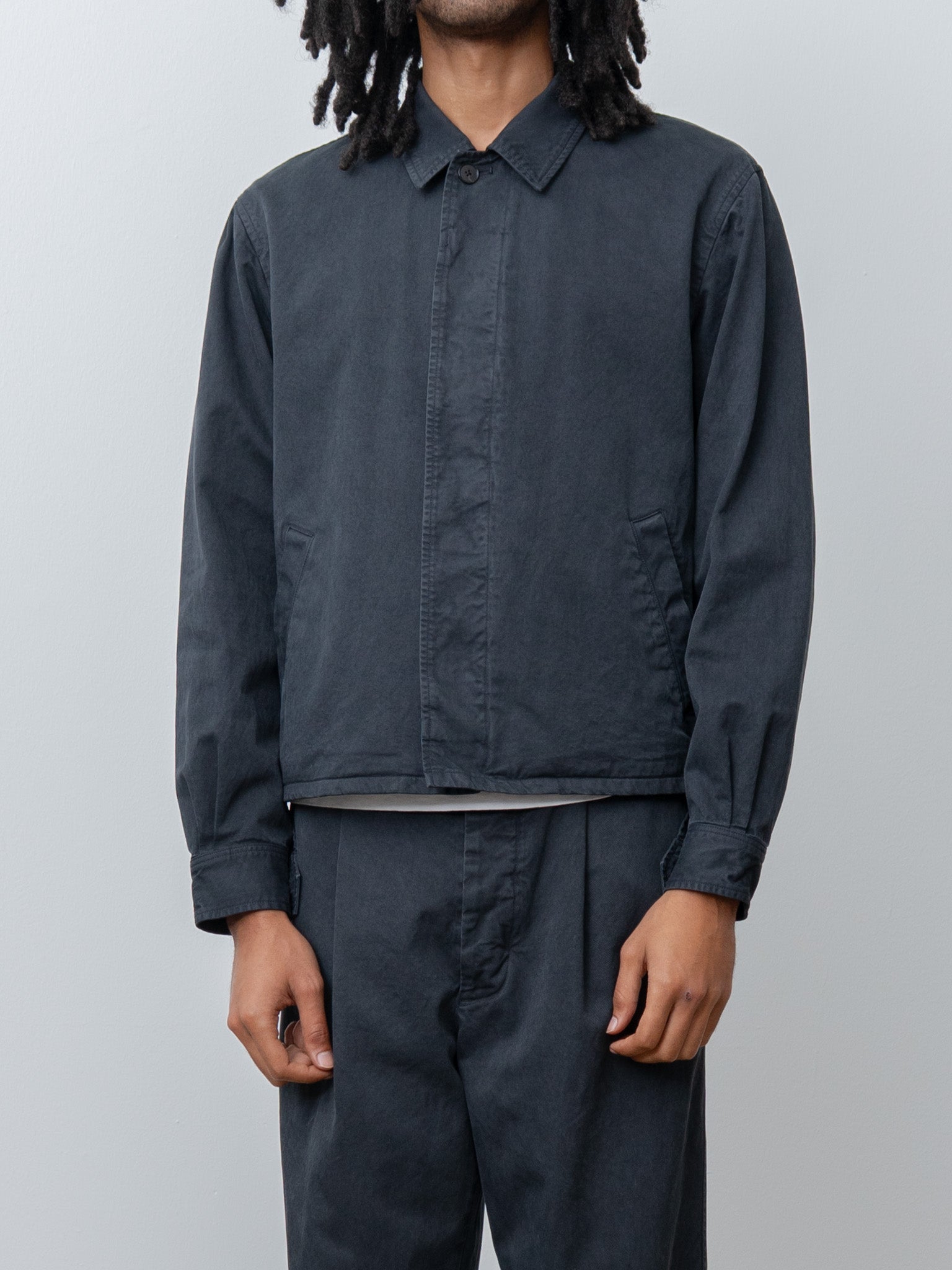 Namu Shop - Auralee Garment-Dyed Finx Light Chino Blouson - Black