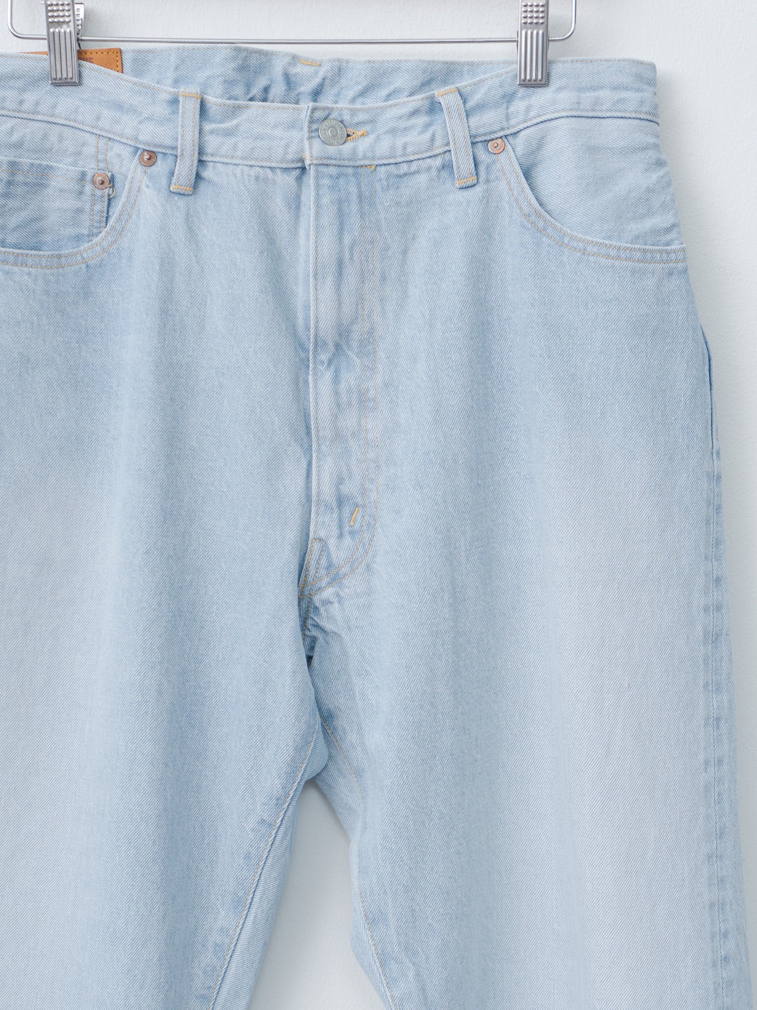 Namu Shop - Kaptain Sunshine 5P Zipper Front Denim Pants - Indigo Ice Wash