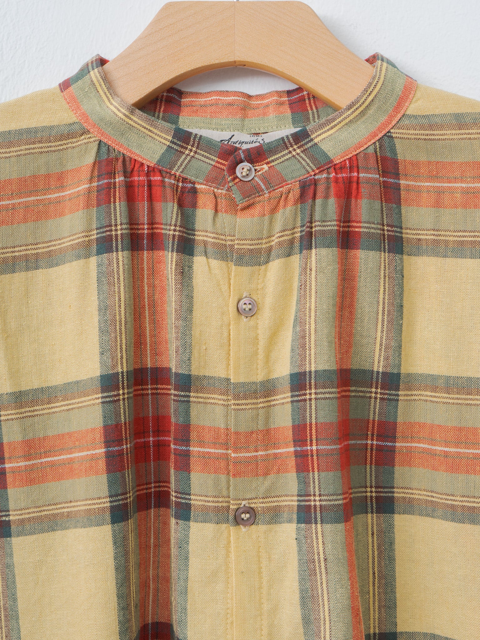 Namu Shop - Ichi Antiquites Tartan Shirt - Butter Yellow