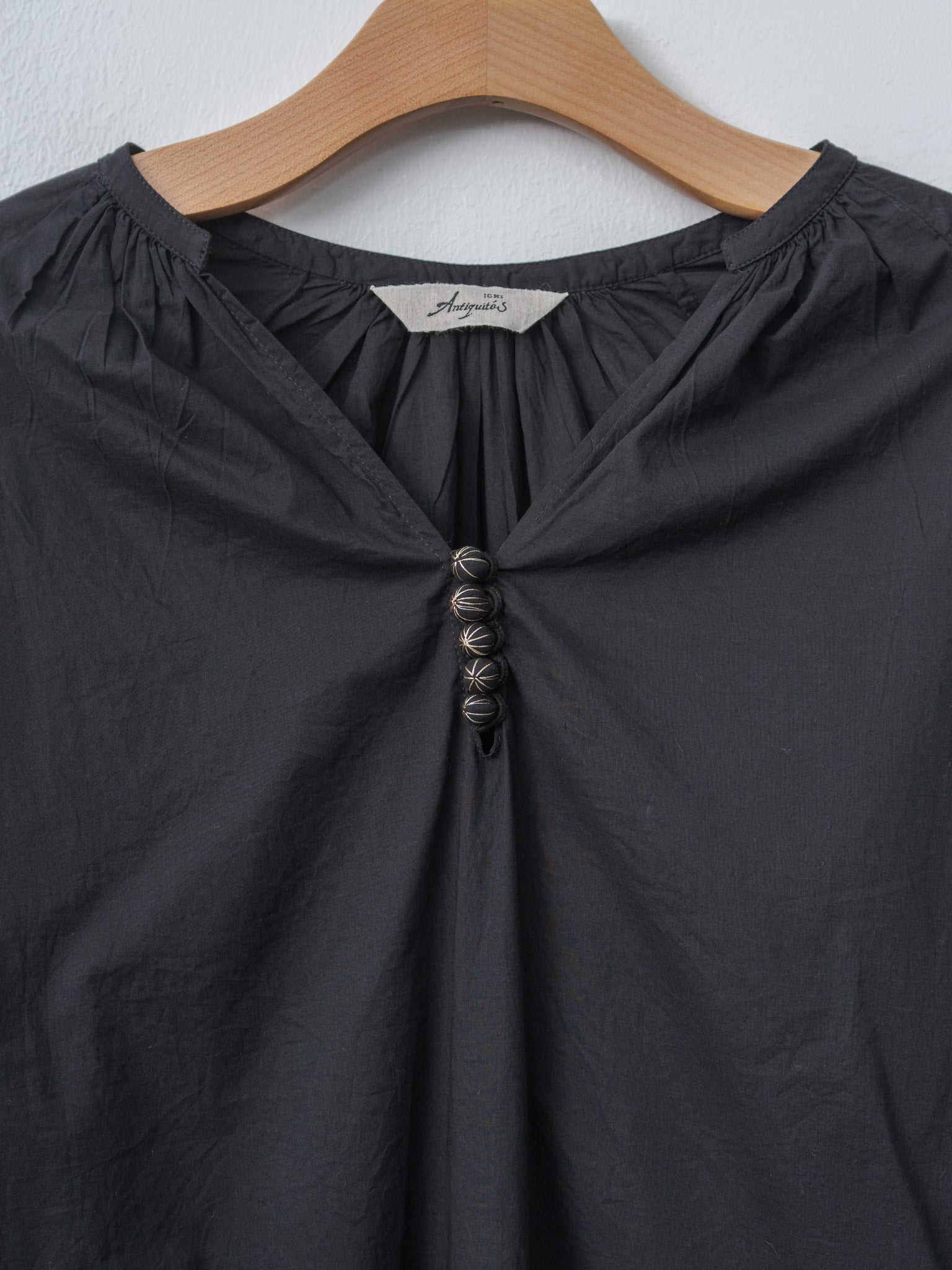 Namu Shop - Ichi Antiquites India Reverse Appliqué Shirt - Black