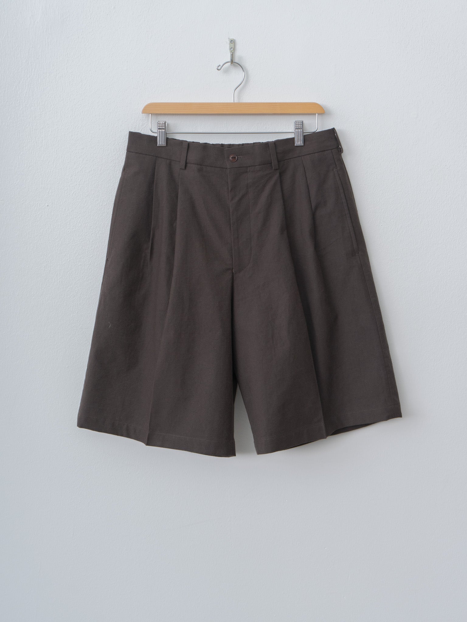 Namu Shop - Yoko Sakamoto Double Pleated Shorts - Brown (L)