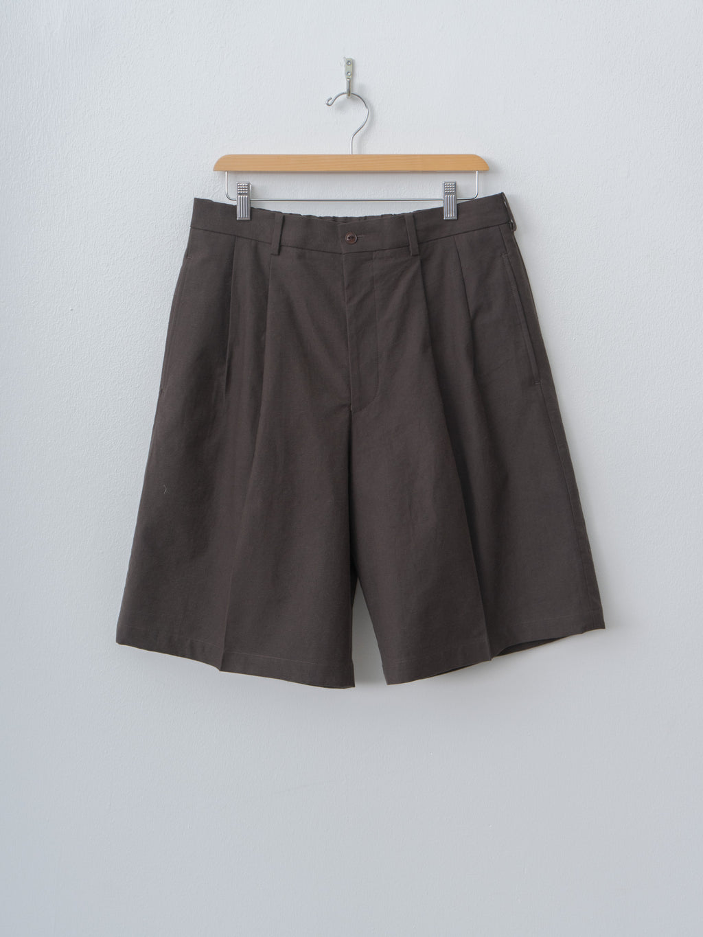 Namu Shop - Yoko Sakamoto Double Pleated Shorts - Brown (L)