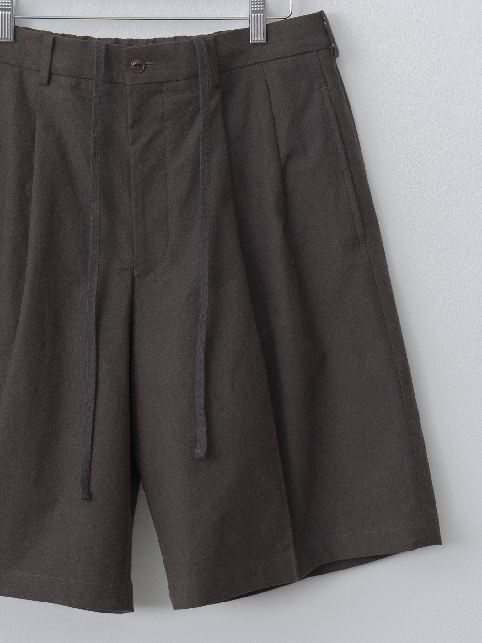 Namu Shop - Yoko Sakamoto Double Pleated Shorts - Brown (L)