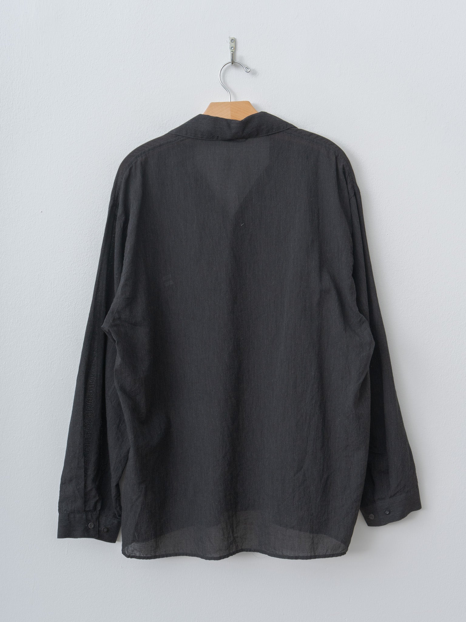 Namu Shop - Blurhms Silk-Co Voile L/S Open Collar Shirt - Heather Charcoal