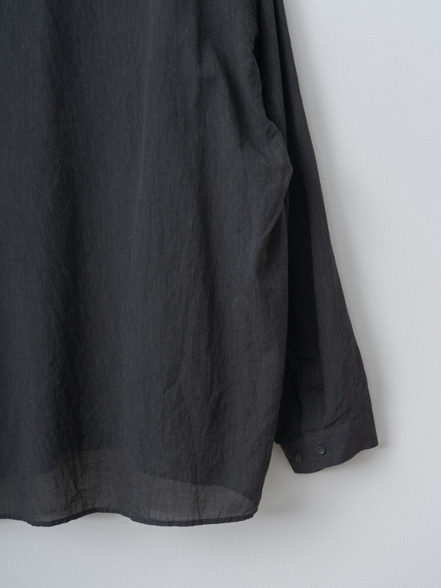 Namu Shop - Blurhms Silk-Co Voile L/S Open Collar Shirt - Heather Charcoal