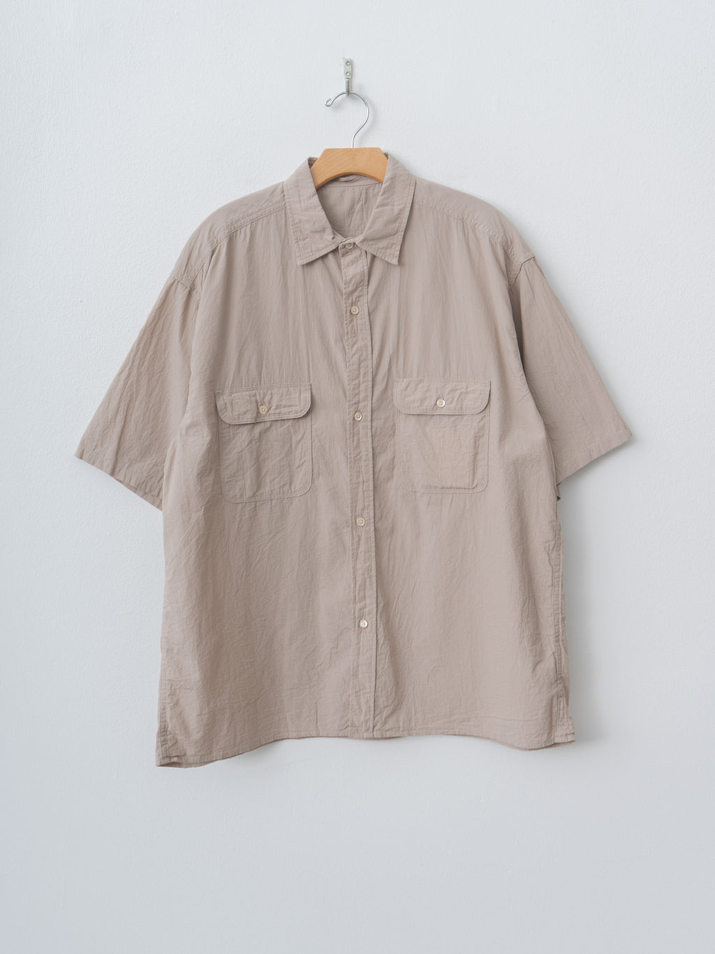 Namu Shop - Blurhms Hard Twist Chambray S/S Work Shirt - Beige