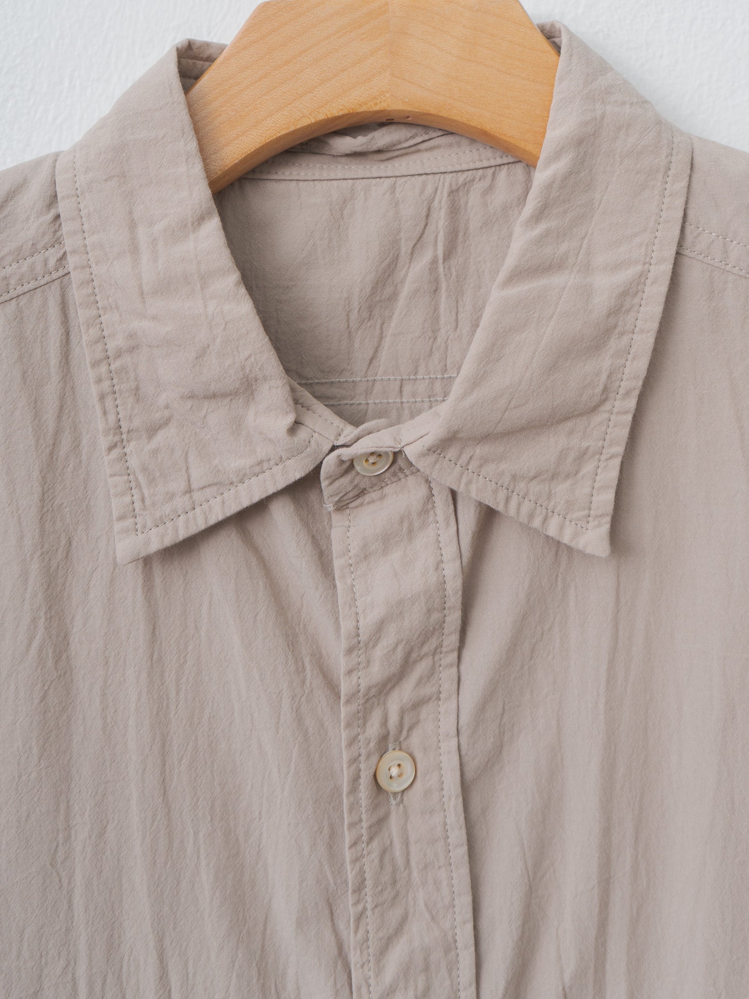 Namu Shop - Blurhms Hard Twist Chambray S/S Work Shirt - Beige