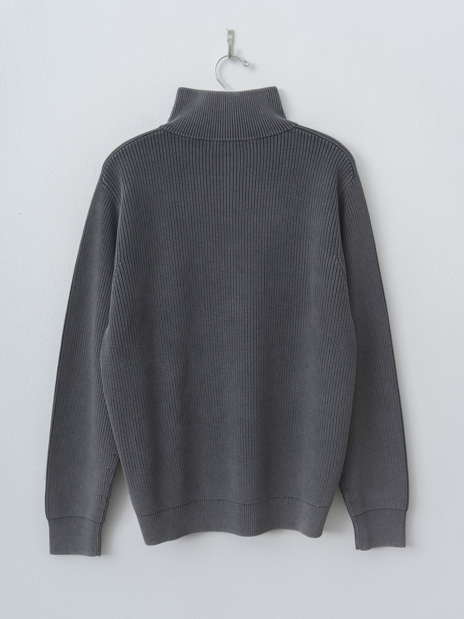 Namu Shop - Yleve Faded Stonewash KN Zip P/O - Faded Charcoal