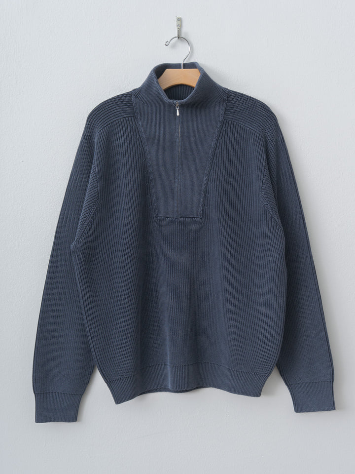 Namu Shop - Yleve Faded Stonewash KN Zip P/O - Faded Navy