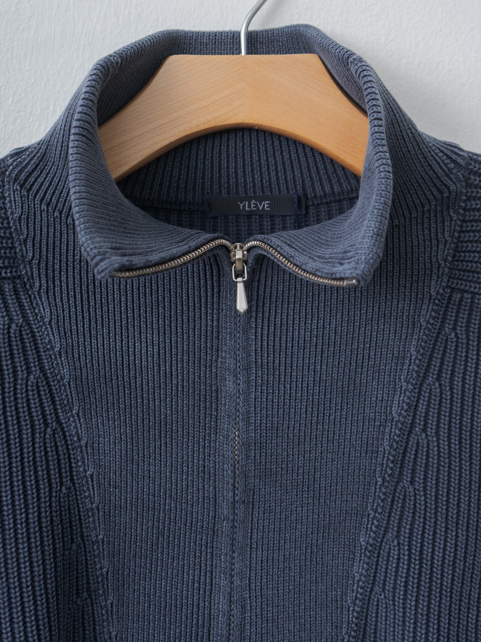 Namu Shop - Yleve Faded Stonewash KN Zip P/O - Faded Navy
