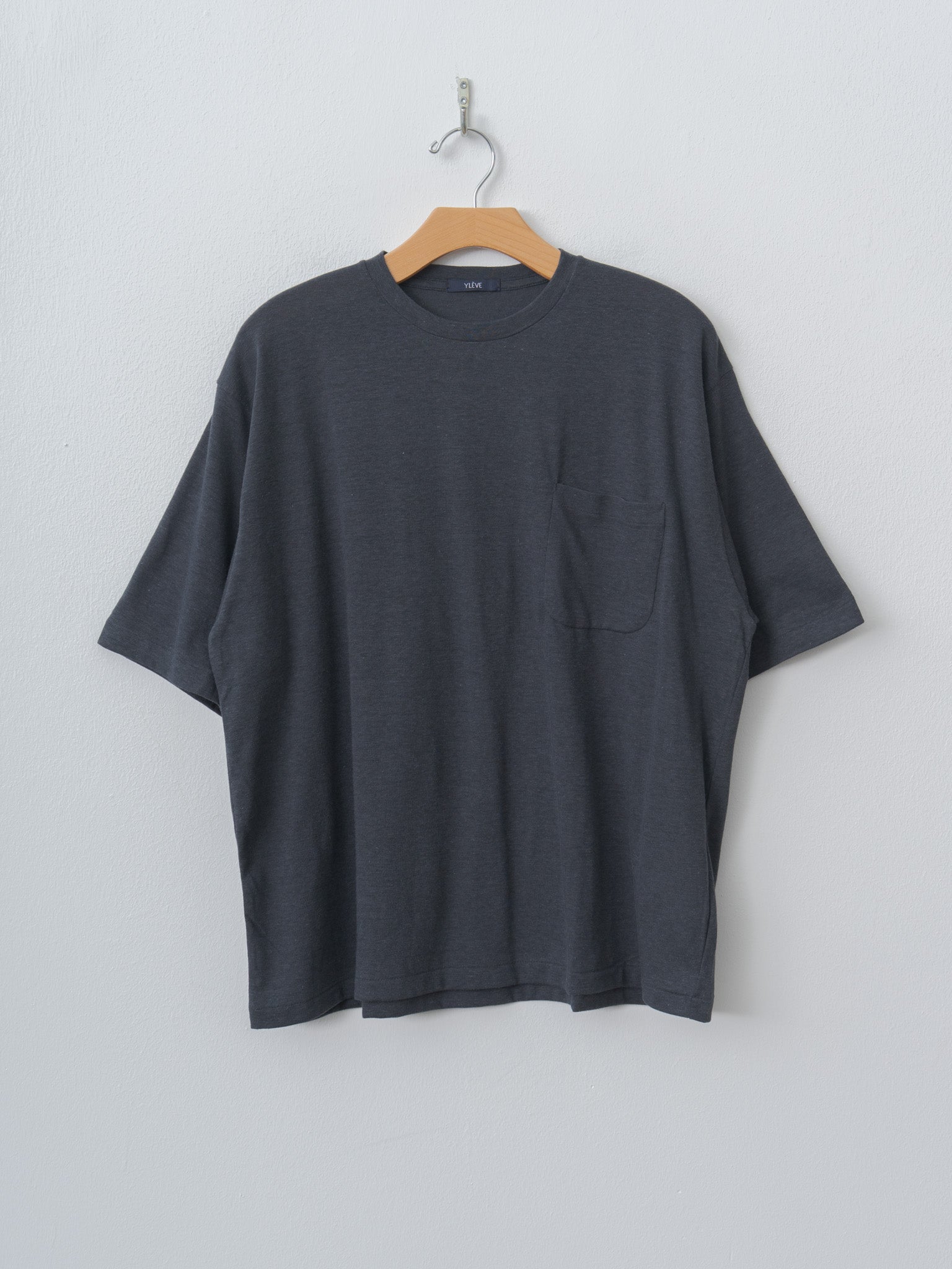 Namu Shop - Yleve T/C Slub Yarn Jersey Pocket T - Blue Grey