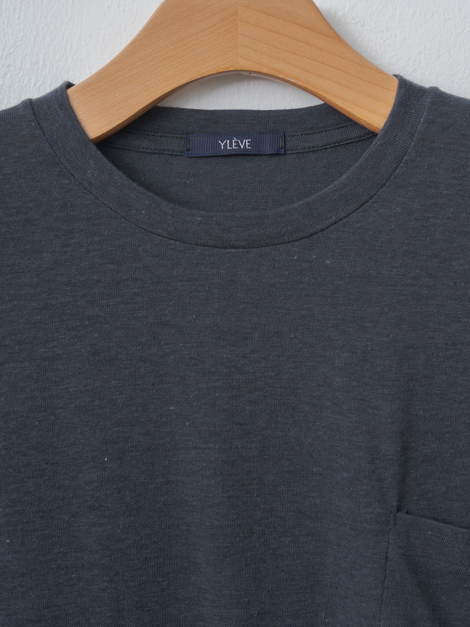Namu Shop - Yleve T/C Slub Yarn Jersey Pocket T - Blue Grey