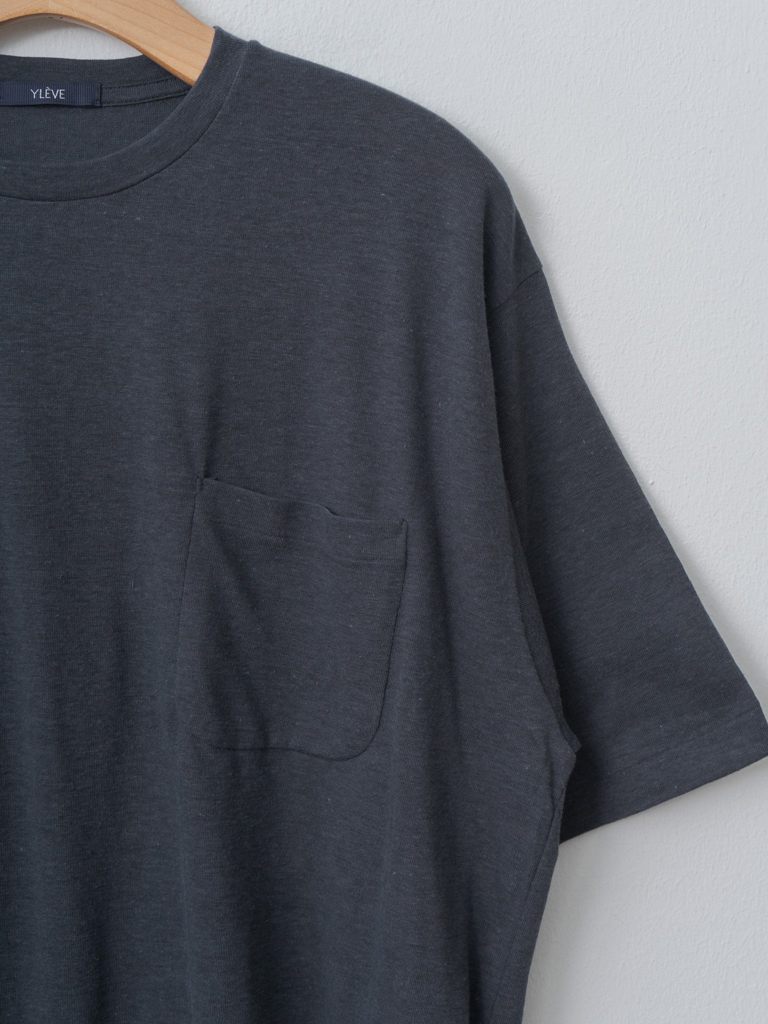Namu Shop - Yleve T/C Slub Yarn Jersey Pocket T - Blue Grey