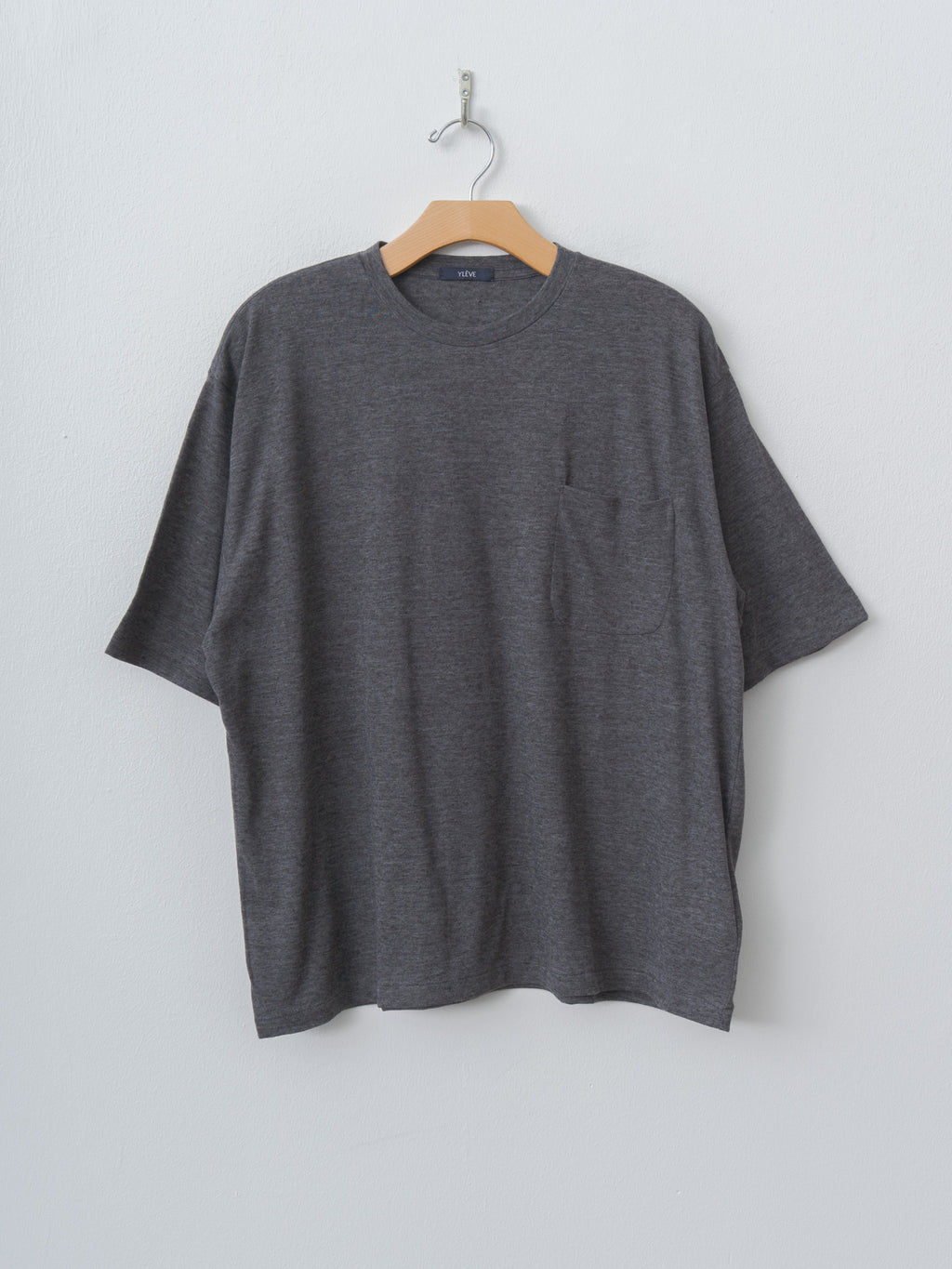 Namu Shop - Yleve T/C Slub Yarn Jersey Pocket T - Charcoal