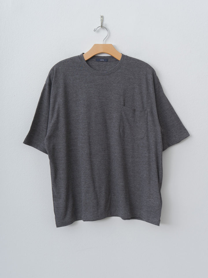 Namu Shop - Yleve T/C Slub Yarn Jersey Pocket T - Charcoal