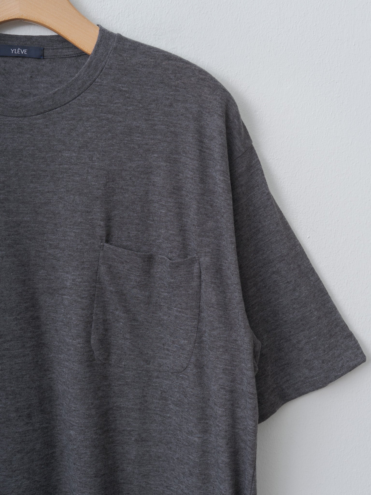 Namu Shop - Yleve T/C Slub Yarn Jersey Pocket T - Charcoal