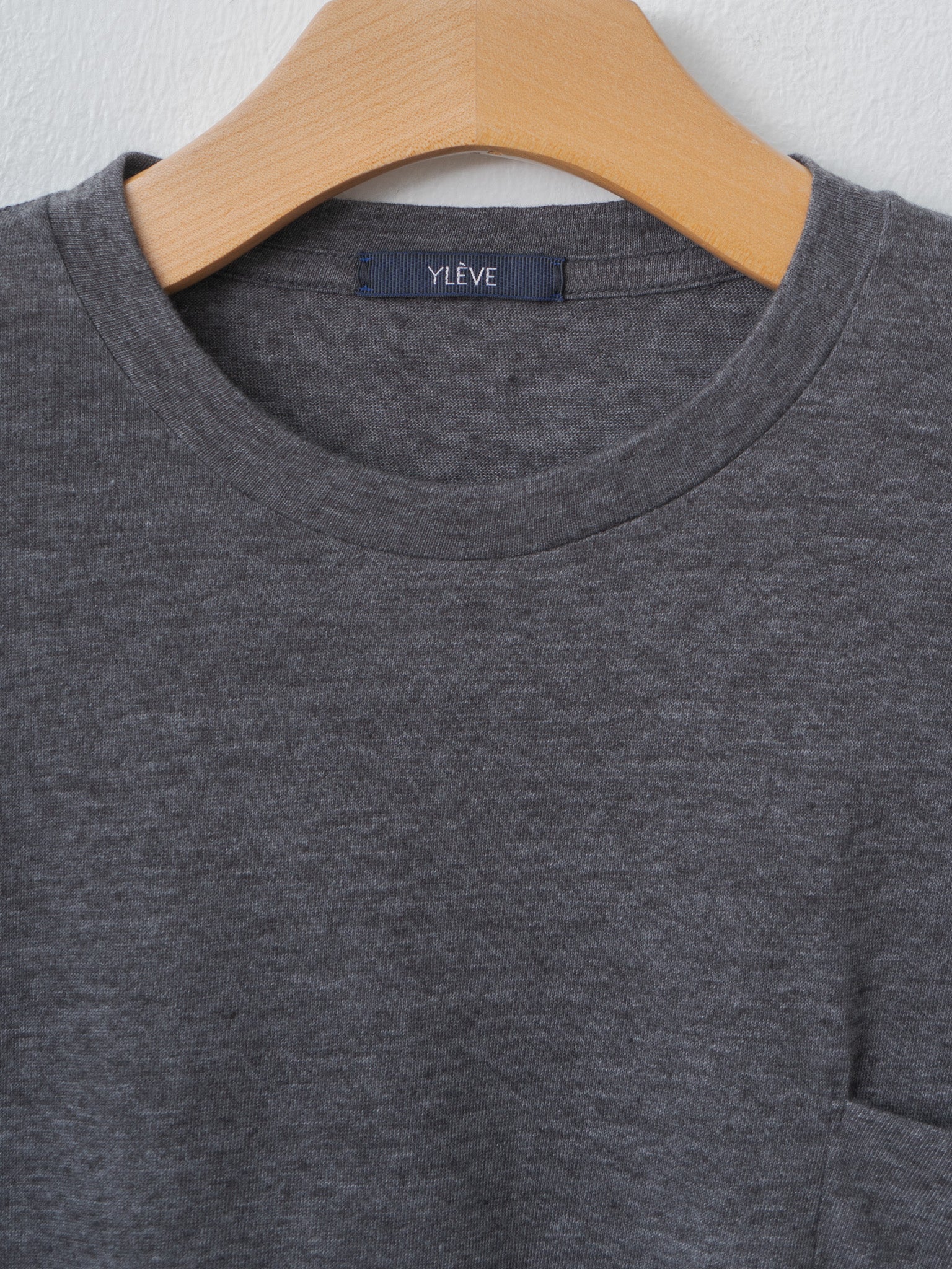 Namu Shop - Yleve T/C Slub Yarn Jersey Pocket T - Charcoal
