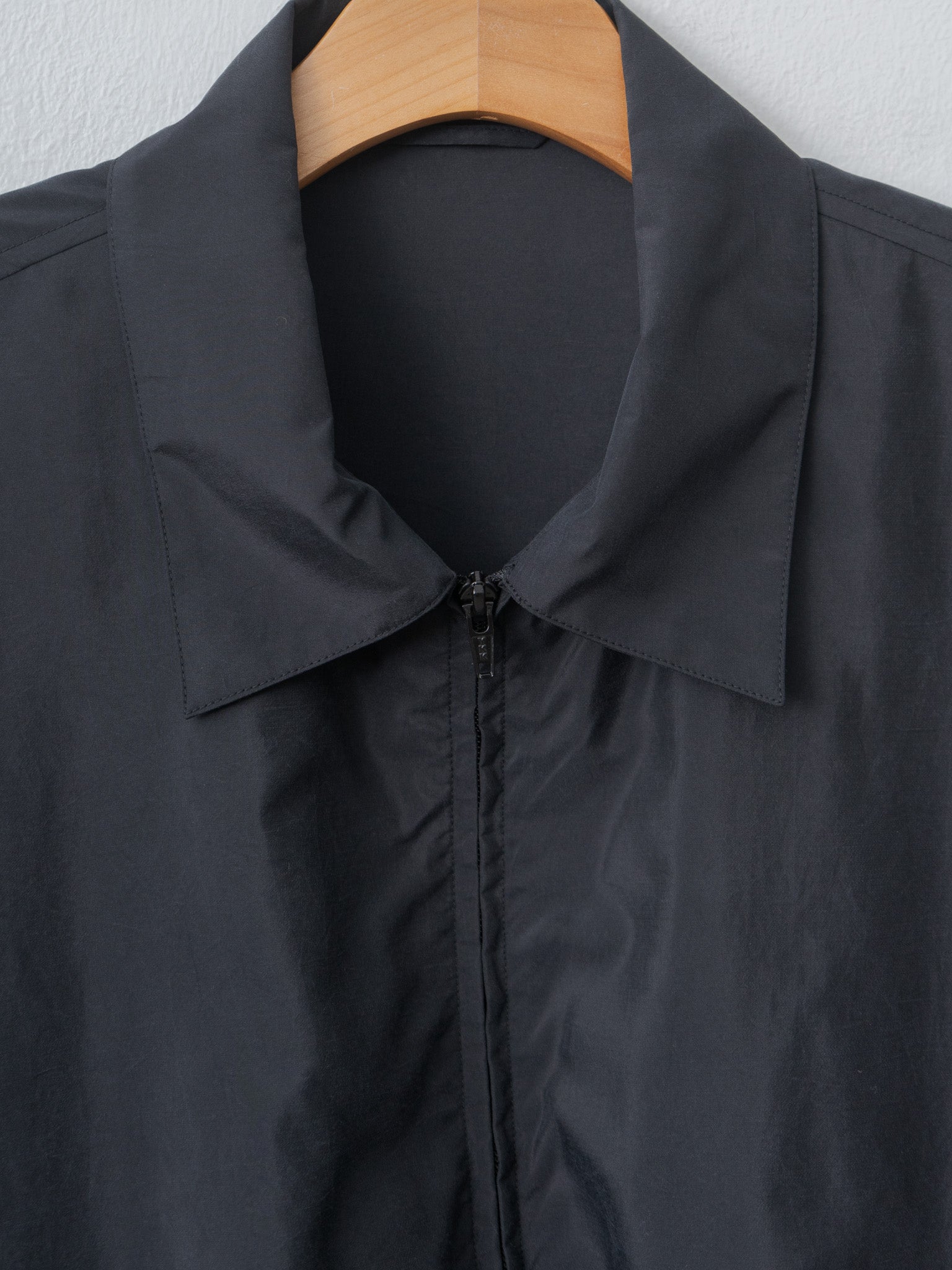 Namu Shop - ssstein Silk Nylon Collared Zip Jacket - Black