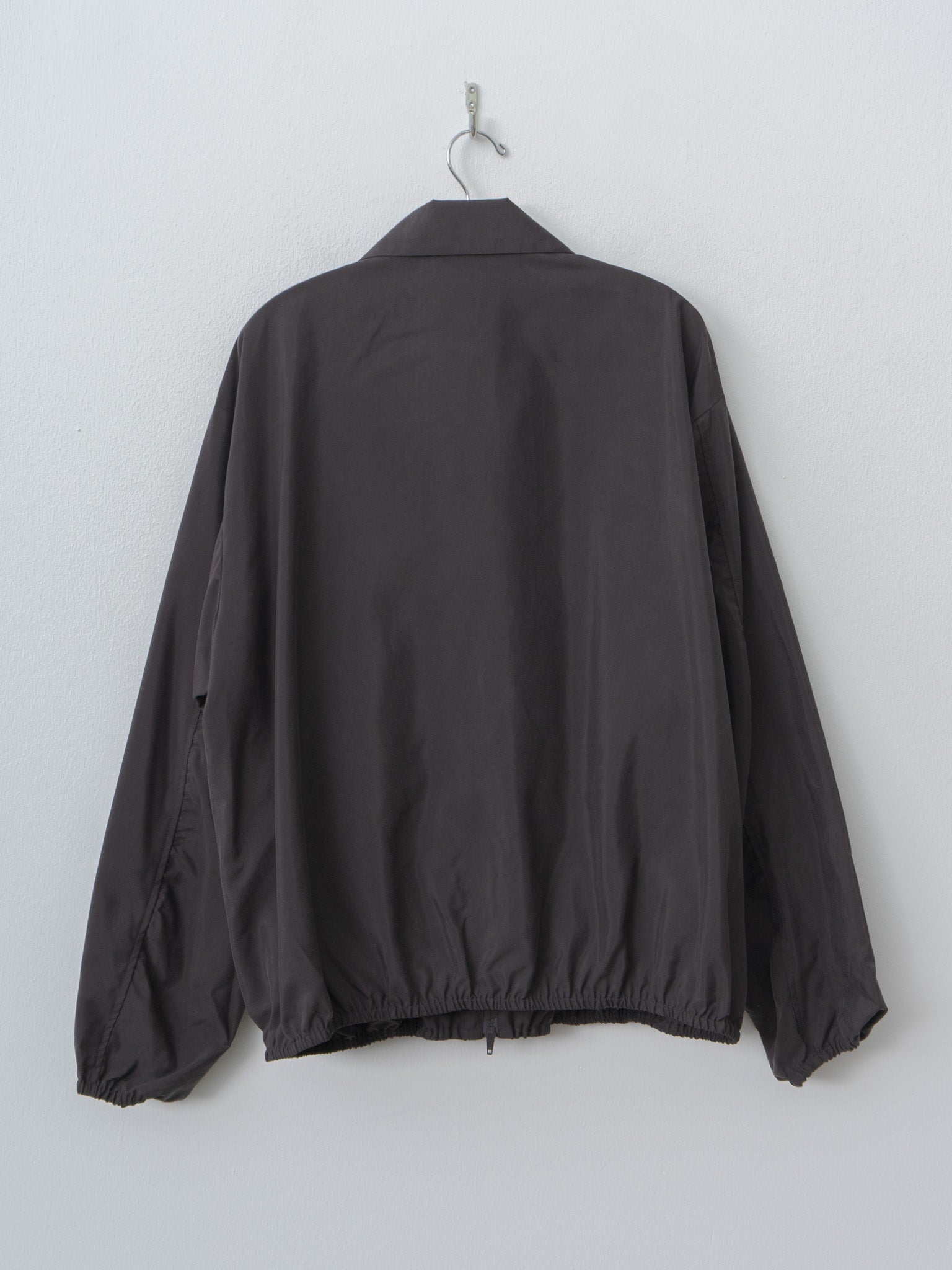 Namu Shop - ssstein Silk Nylon Collared Zip Jacket - Charcoal Brown