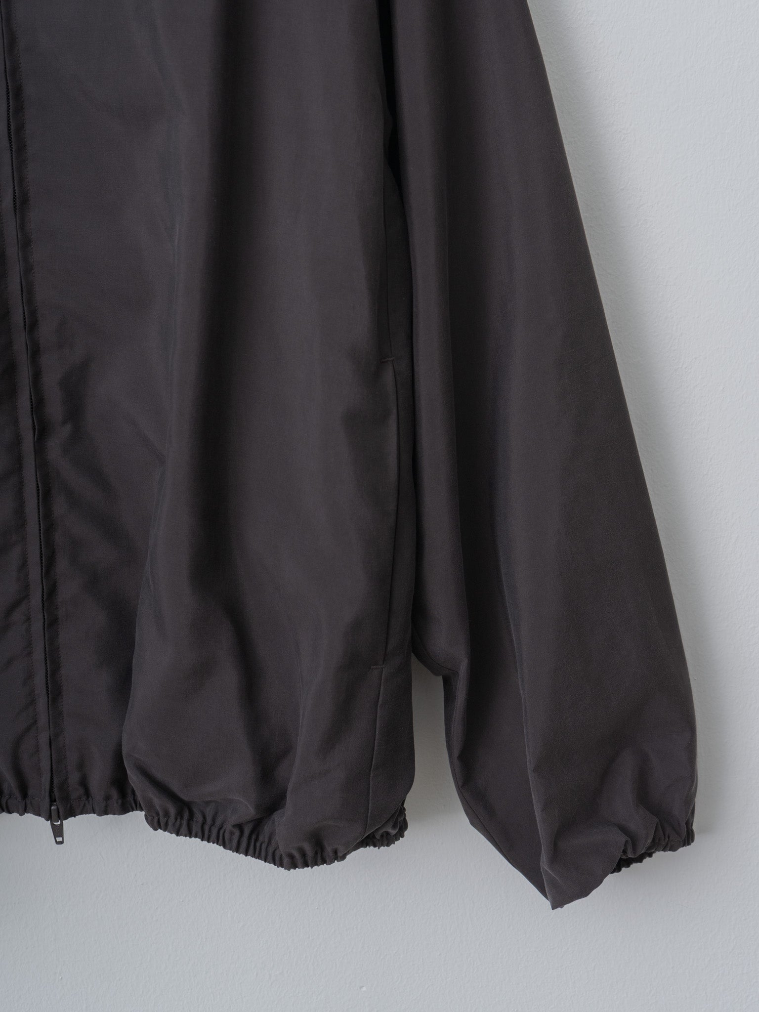 Namu Shop - ssstein Silk Nylon Collared Zip Jacket - Charcoal Brown