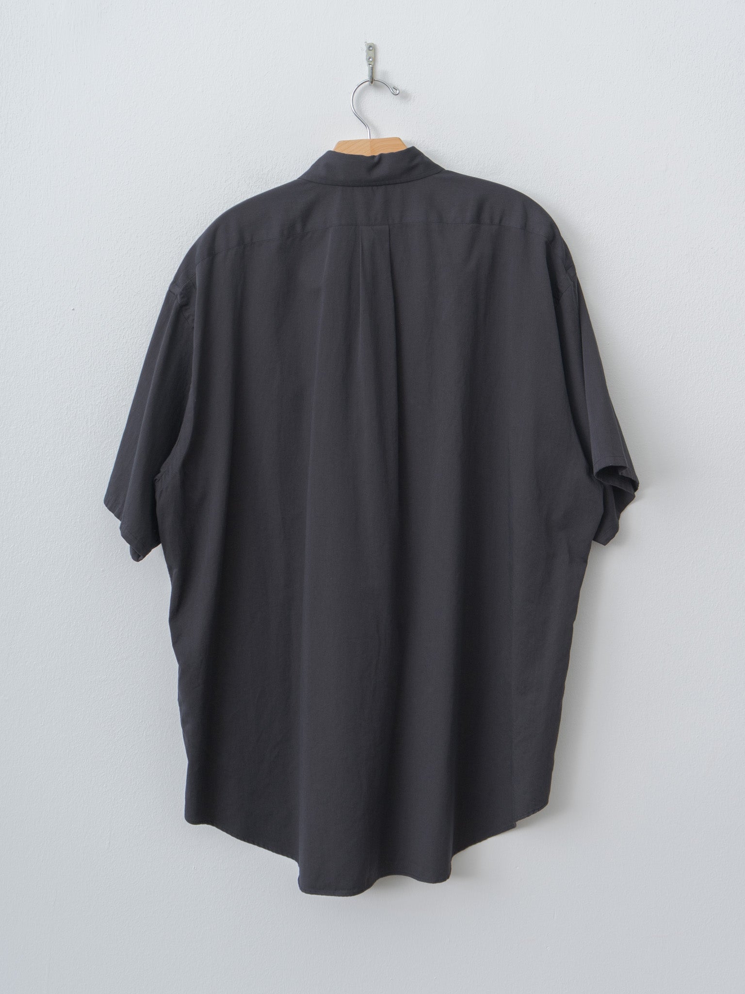 Namu Shop - Y Organic Cotton Washer Satin Short Sleeve SH - Navy