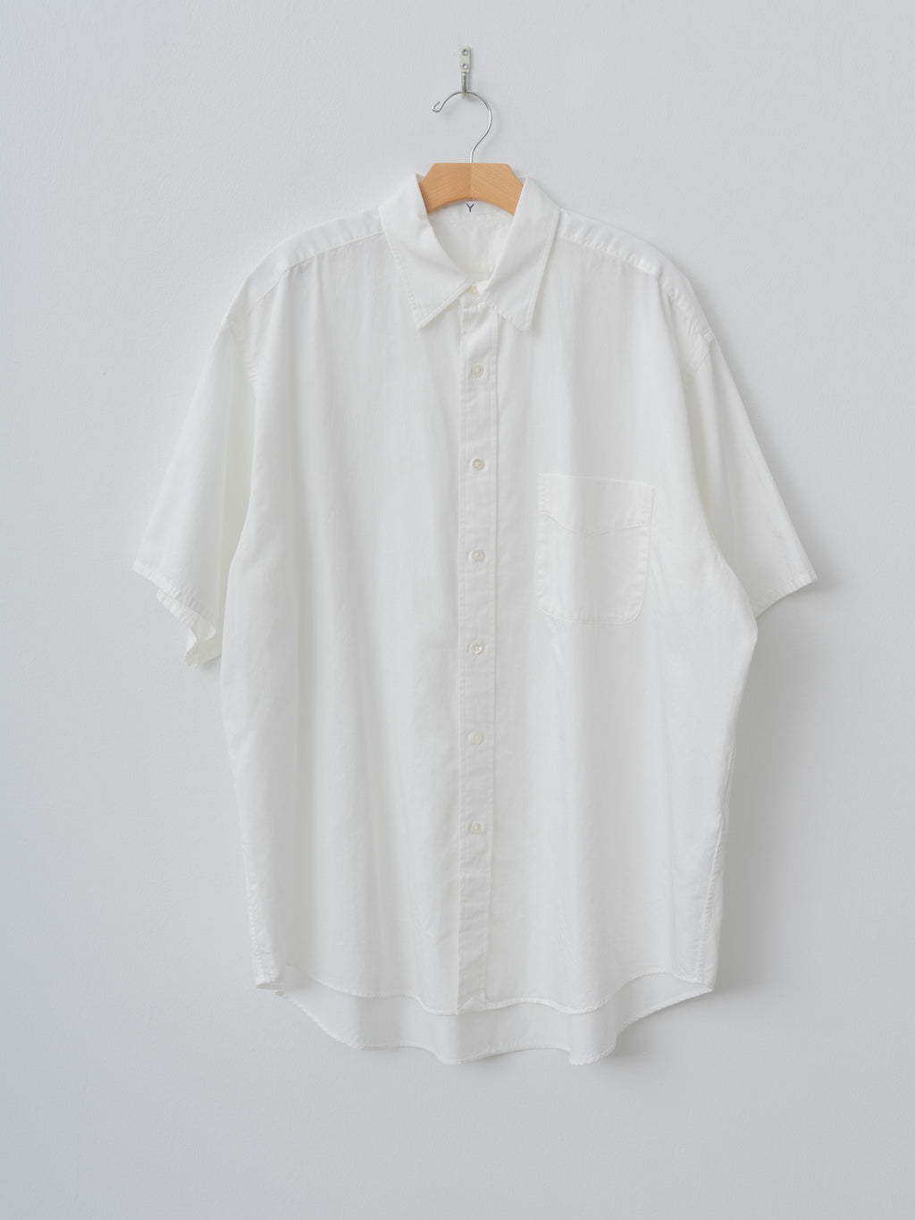 Namu Shop - Y Organic Cotton Washer Satin Short Sleeve SH - White