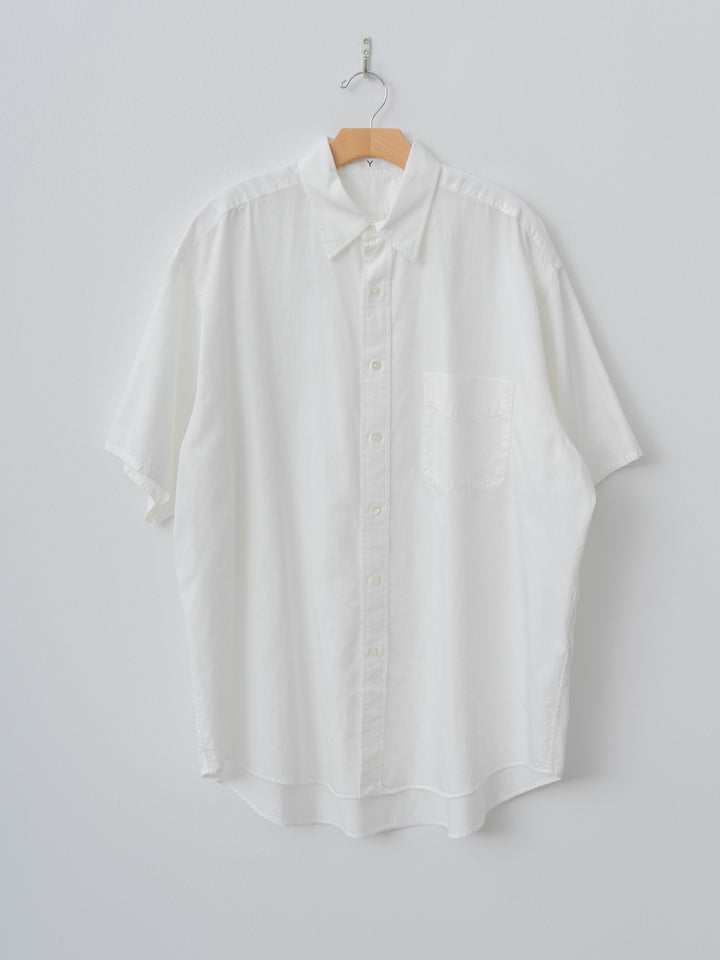 Namu Shop - Y Organic Cotton Washer Satin Short Sleeve SH - White