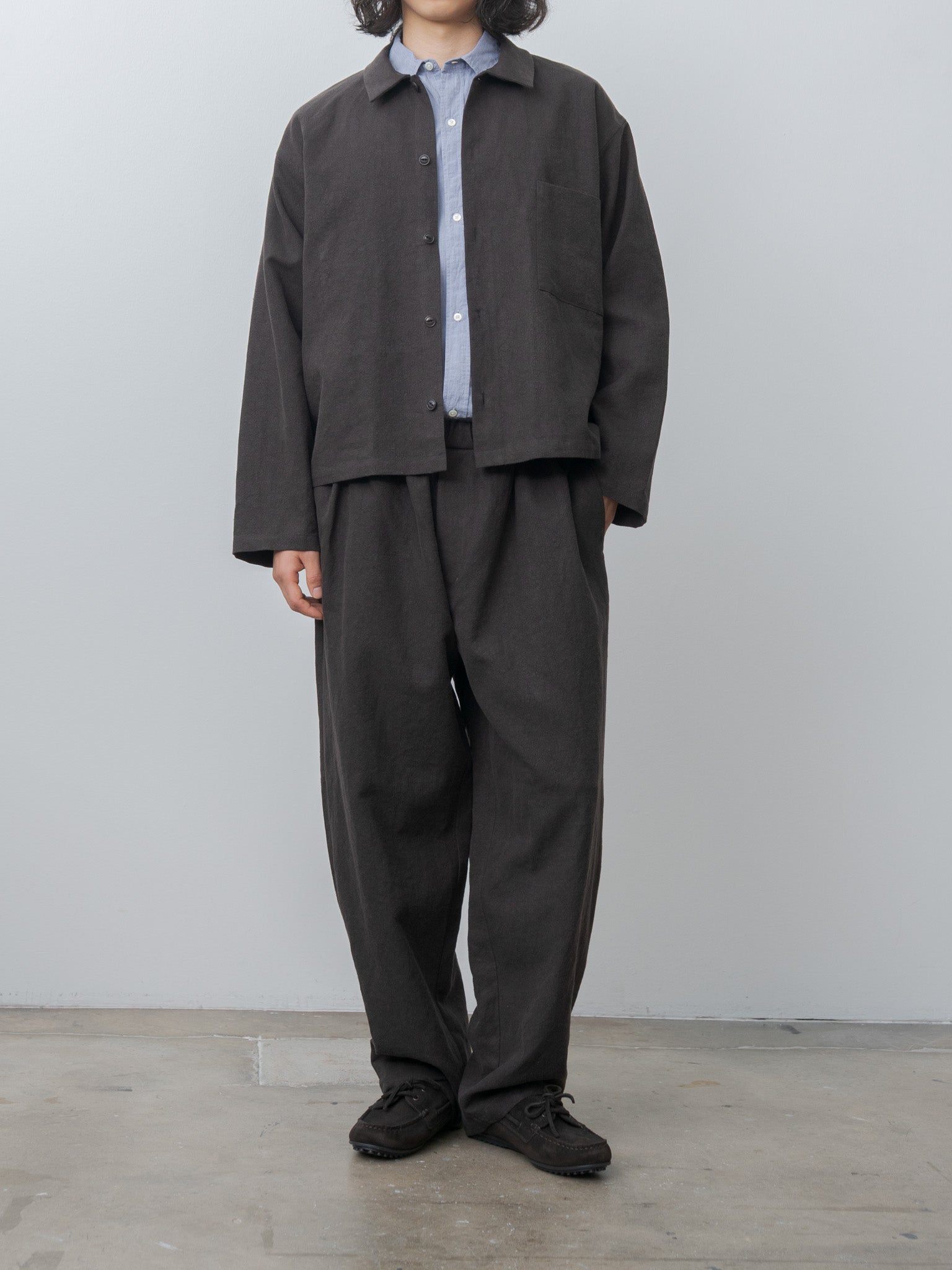 Namu Shop - Blurhms Hard Twist Chambray S/S Work Shirt - Saxe Blue