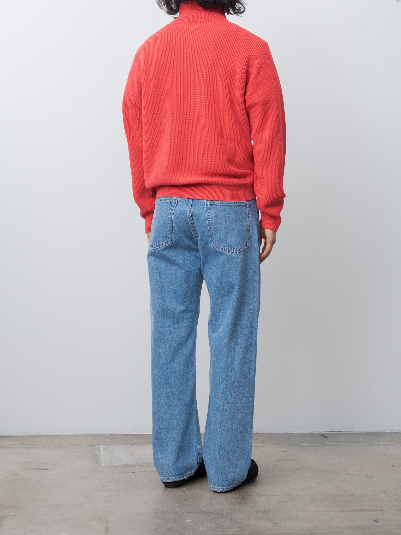Namu Shop - Yleve Faded Stonewash KN Zip P/O - Faded Red