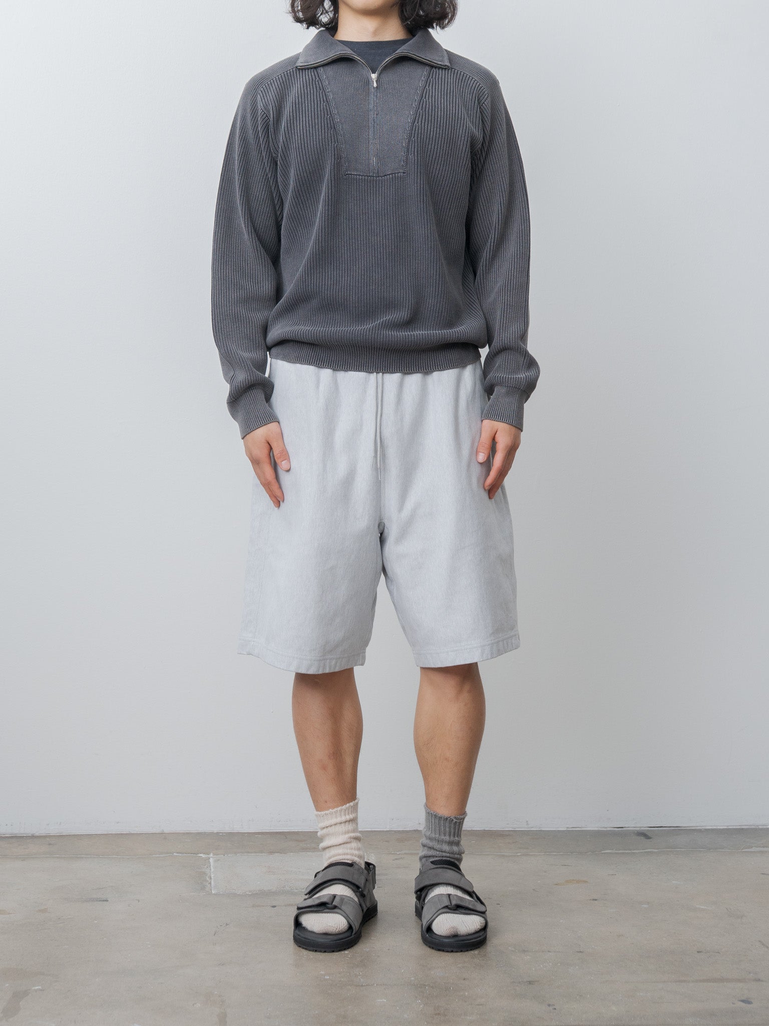 Namu Shop - Blurhms Thin Sweat Shorts - Heather White