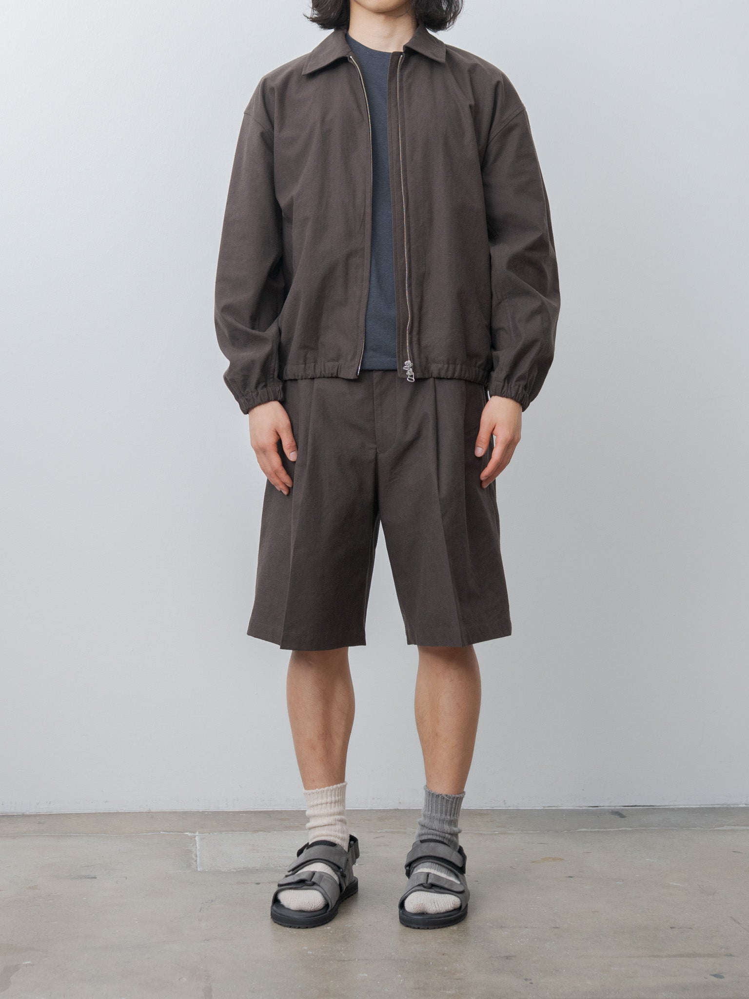 Namu Shop - Yoko Sakamoto Double Pleated Shorts - Brown (L)
