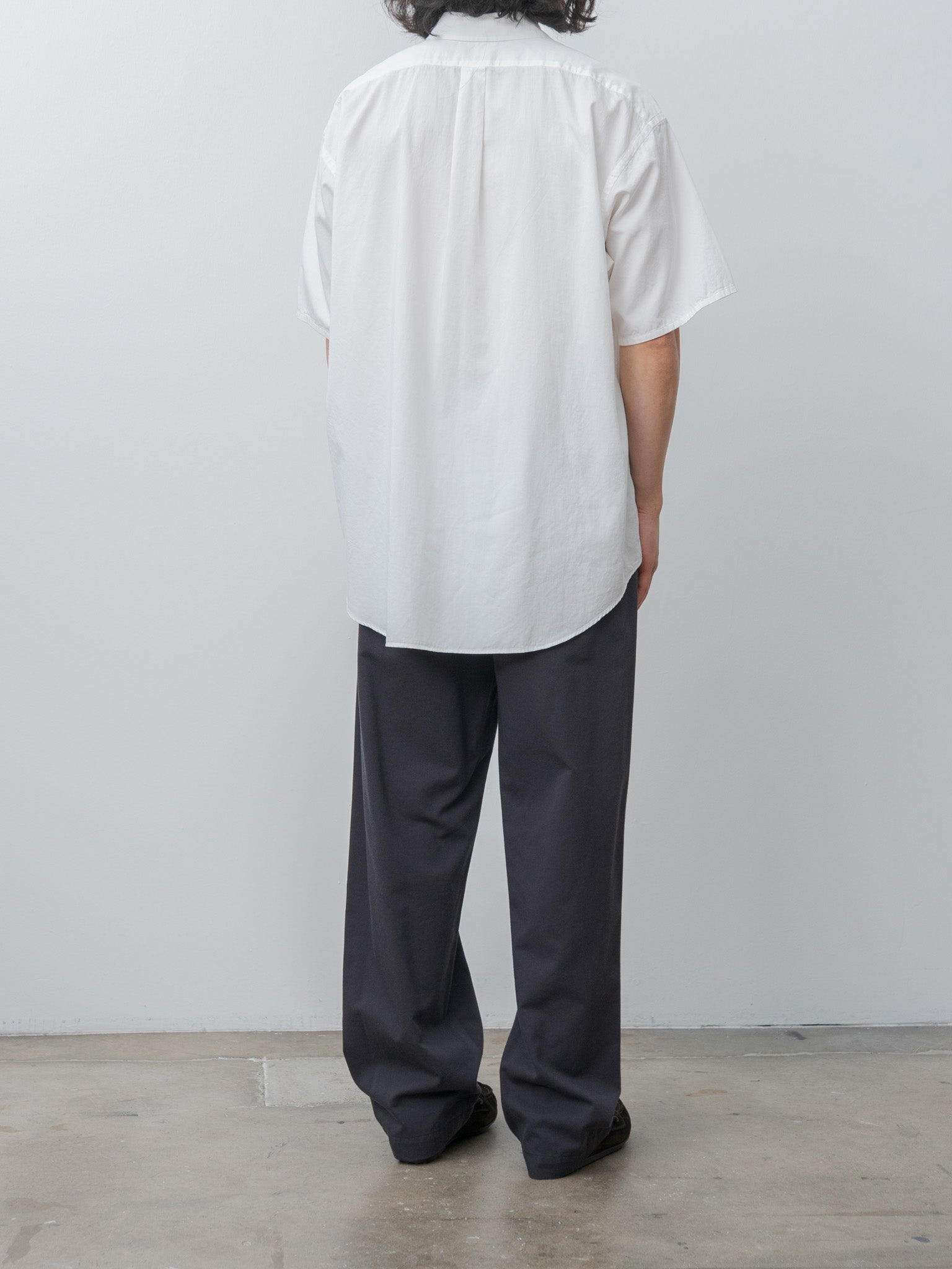Namu Shop - Y Organic Cotton Washer Satin Short Sleeve SH - White