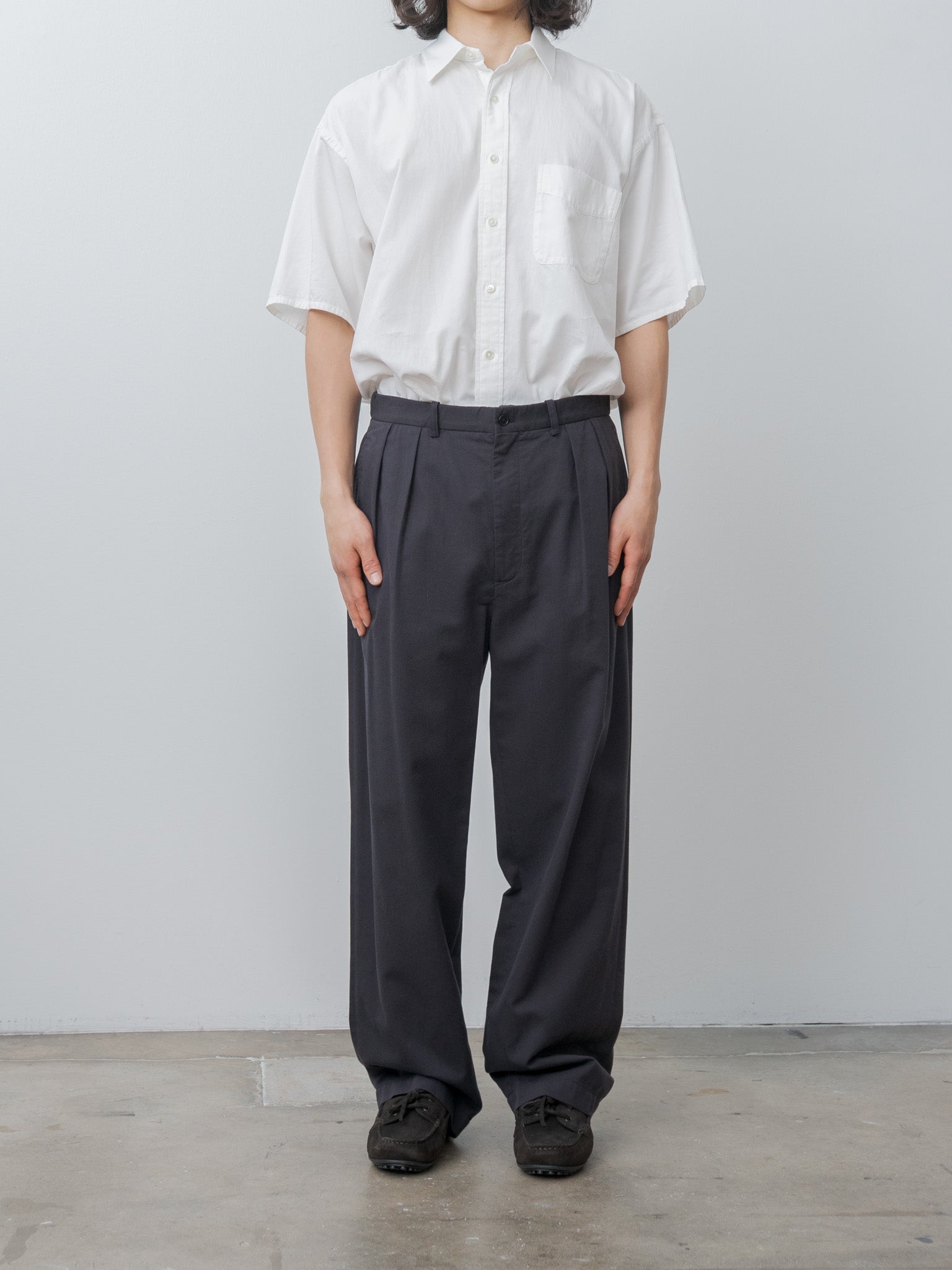 Namu Shop - Y Organic Cotton Washer Satin Short Sleeve SH - White
