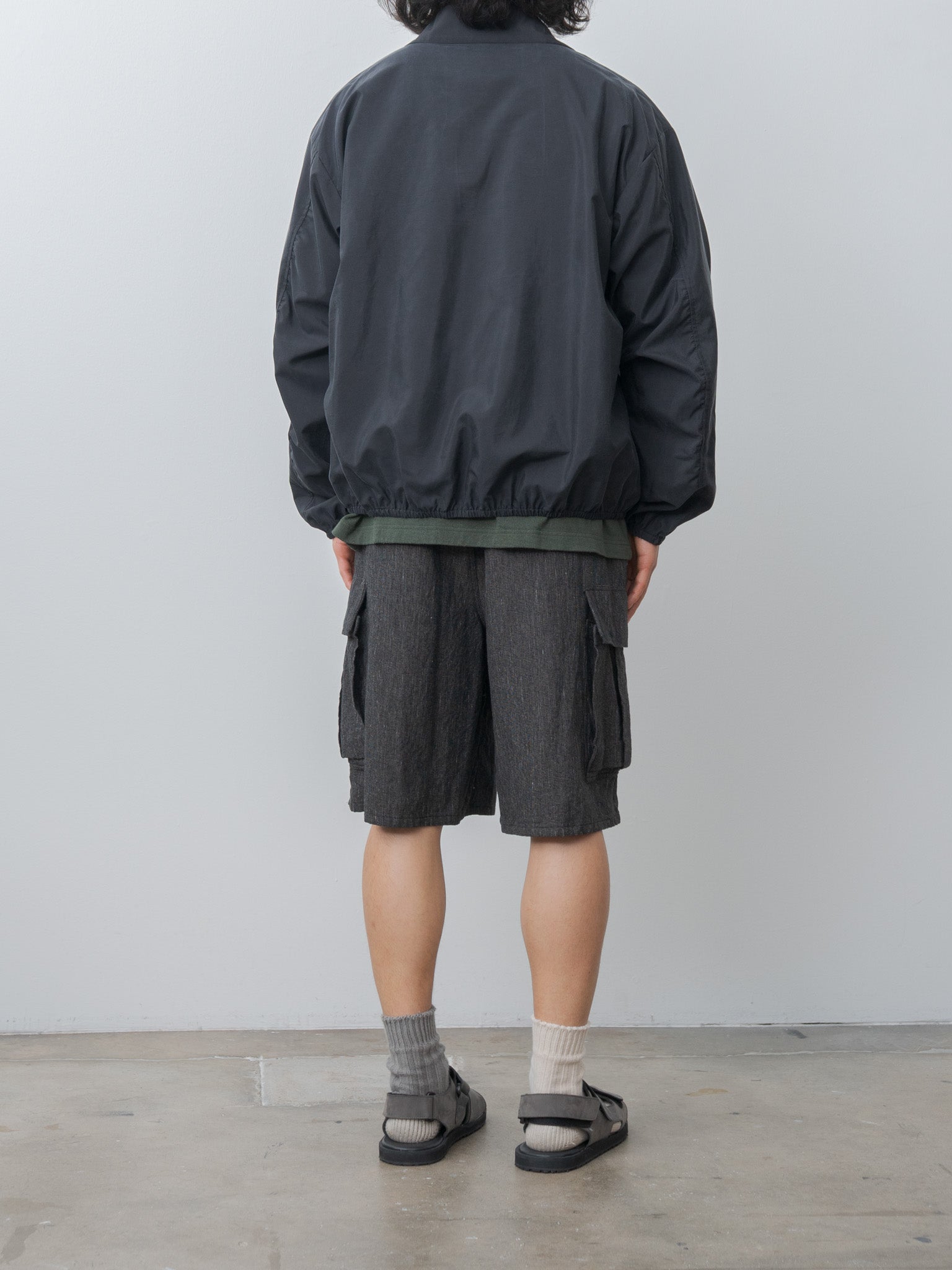 Namu Shop - ssstein Silk Nylon Collared Zip Jacket - Black