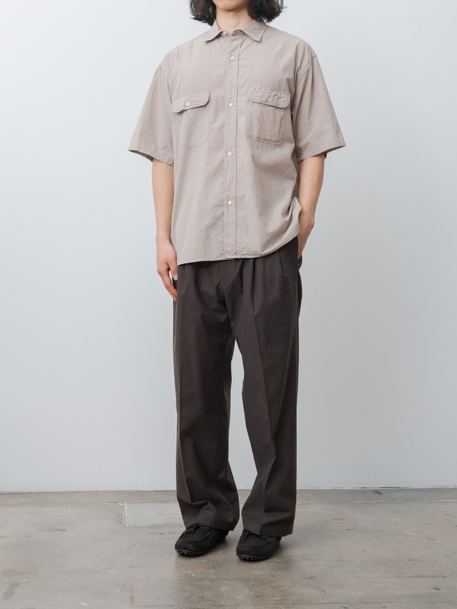 Namu Shop - Yoko Sakamoto Double Pleated Trousers - Brown