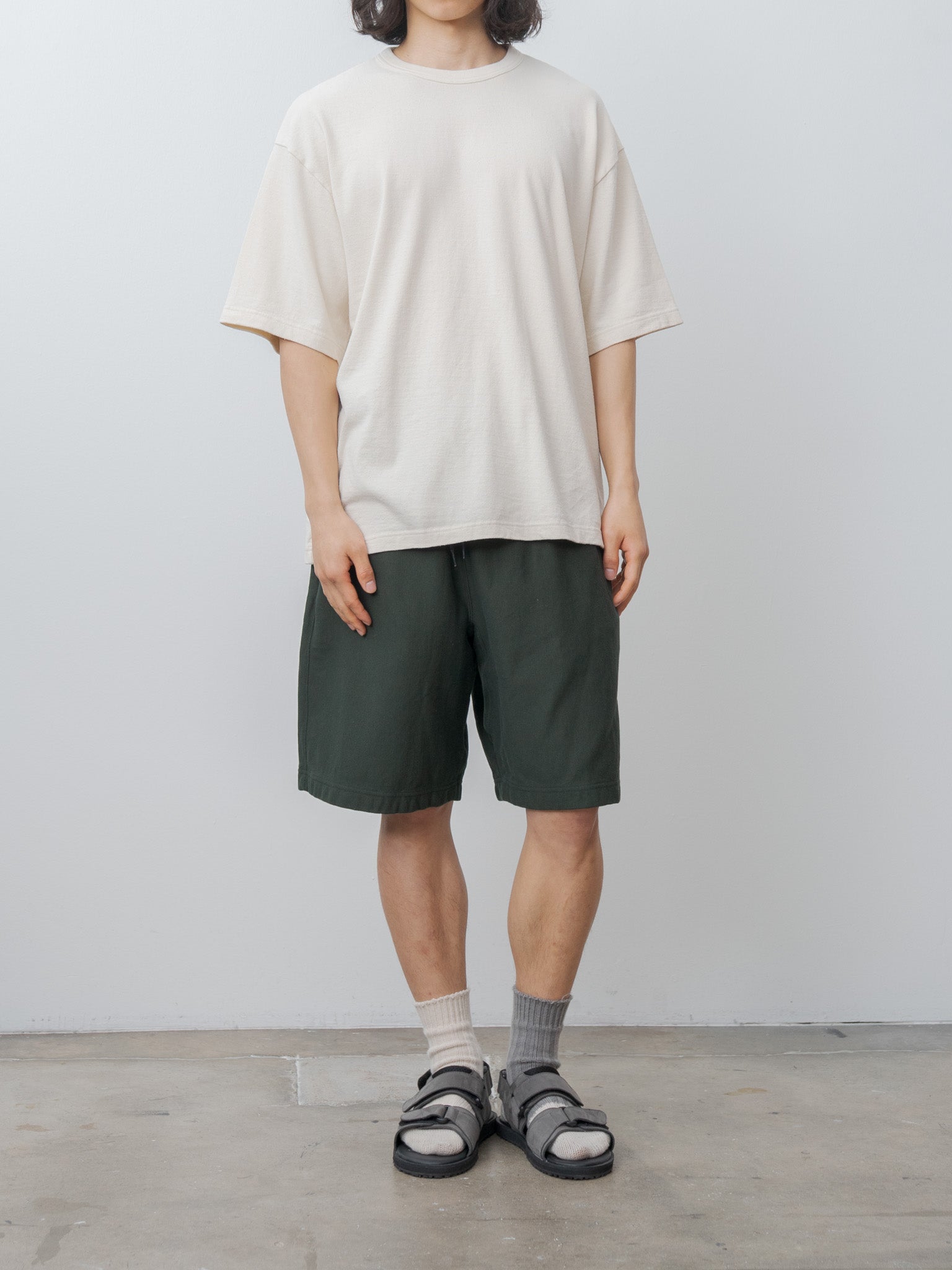 Namu Shop - Blurhms Thin Sweat Shorts - Dark Green