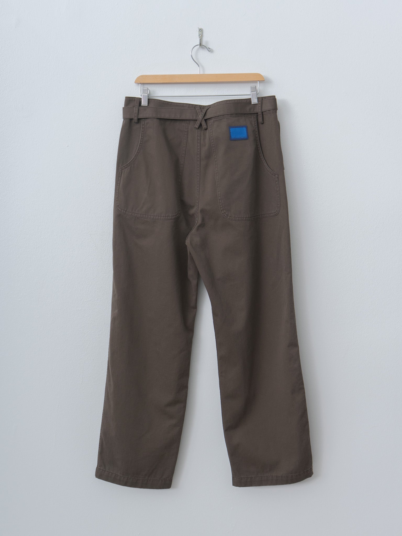Namu Shop - Document Combed Cotton Belted Chino Pants - Brown