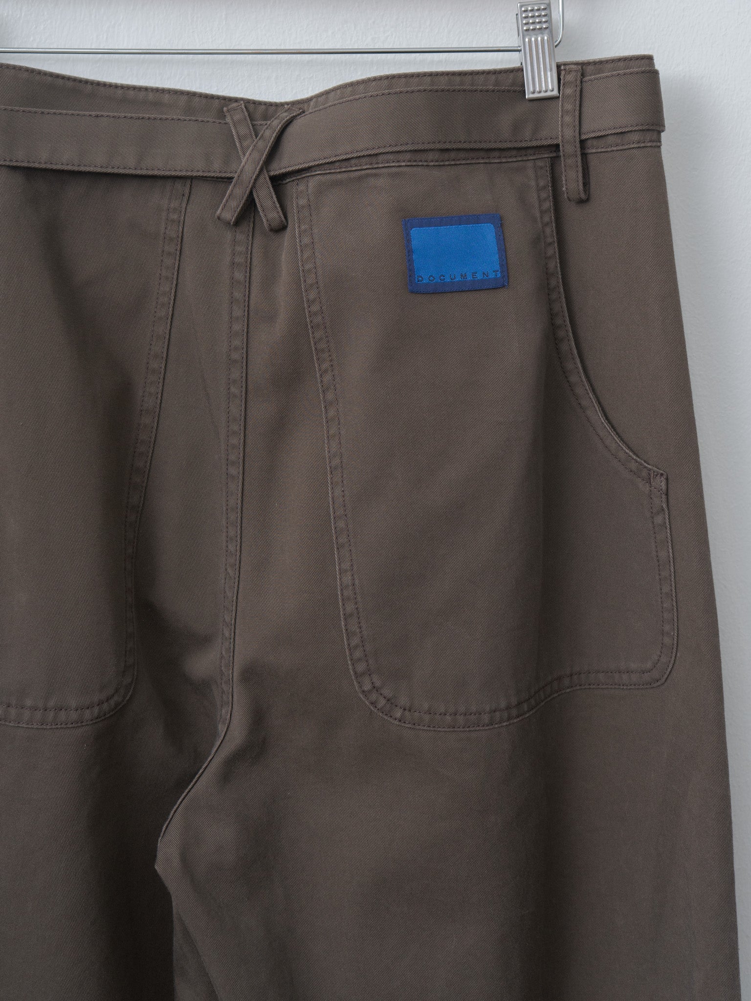 Namu Shop - Document Combed Cotton Belted Chino Pants - Brown
