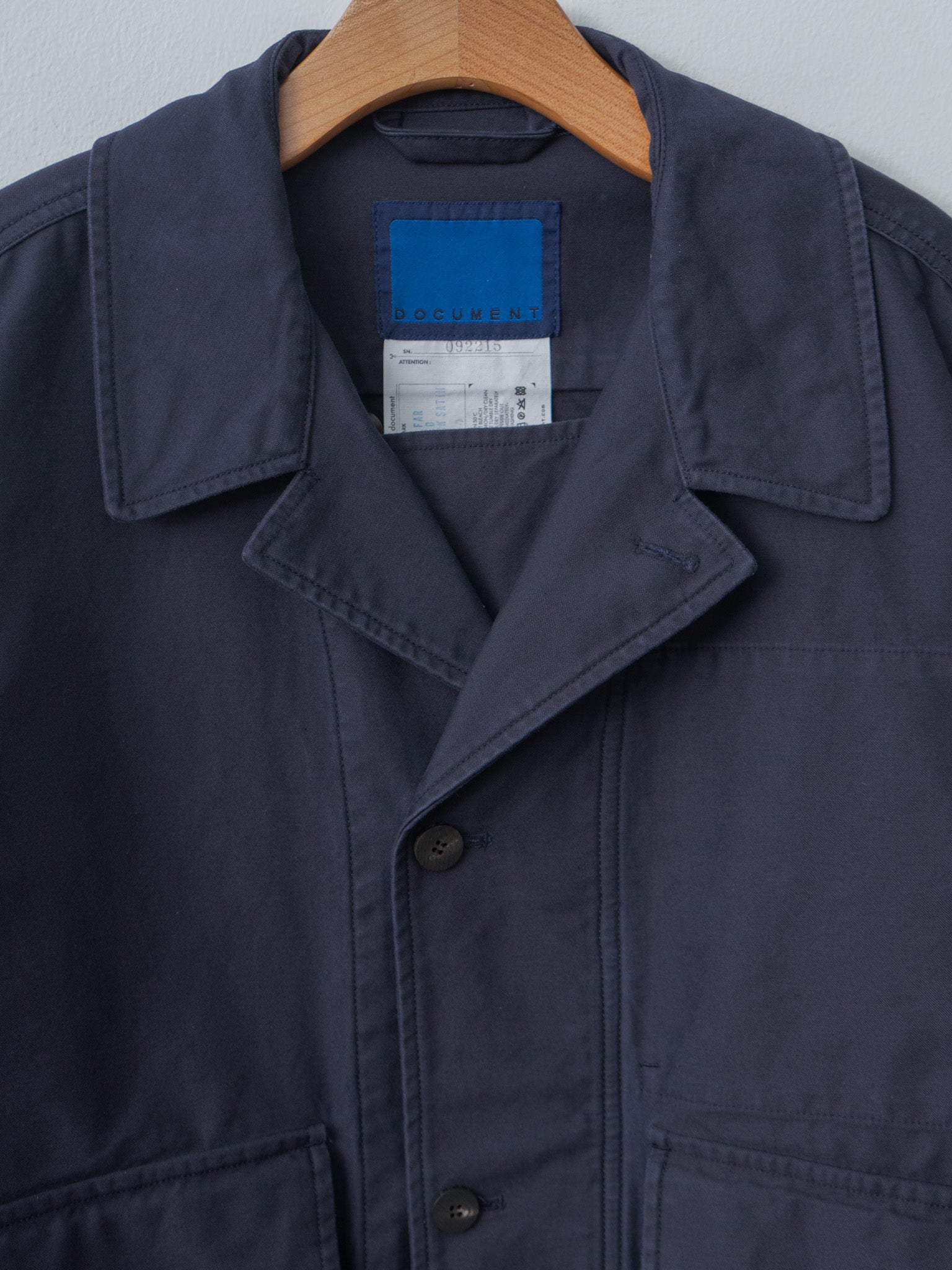 Namu Shop - Document Sulfur-Dyed Back Satin Big Pocket Jacket - Navy