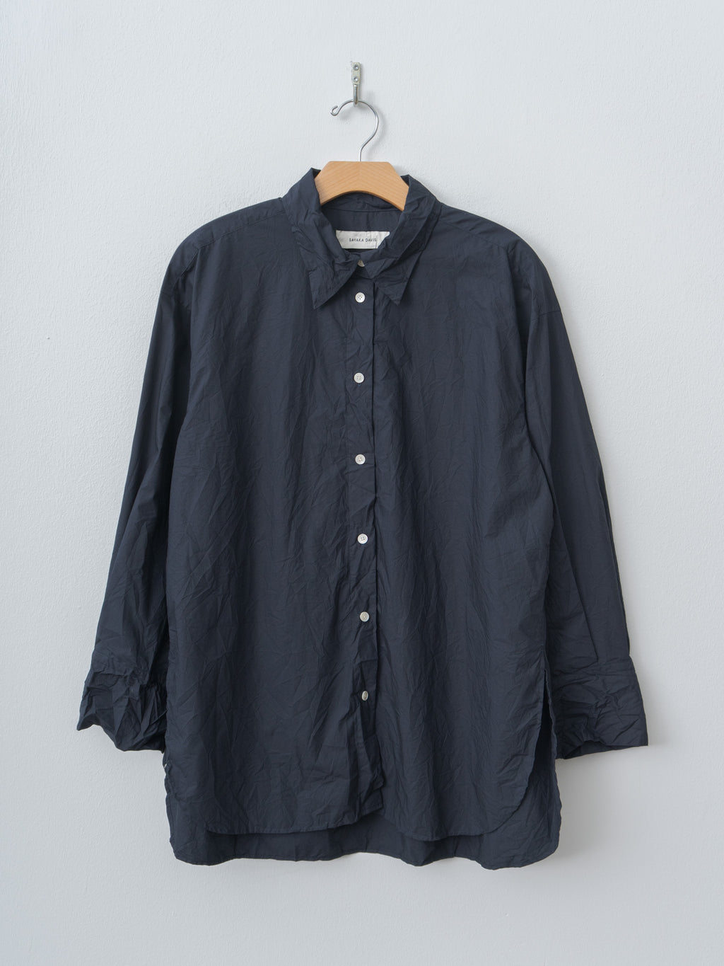 Namu Shop - Sayaka Davis Crinkled Oversized Shirt - Navy