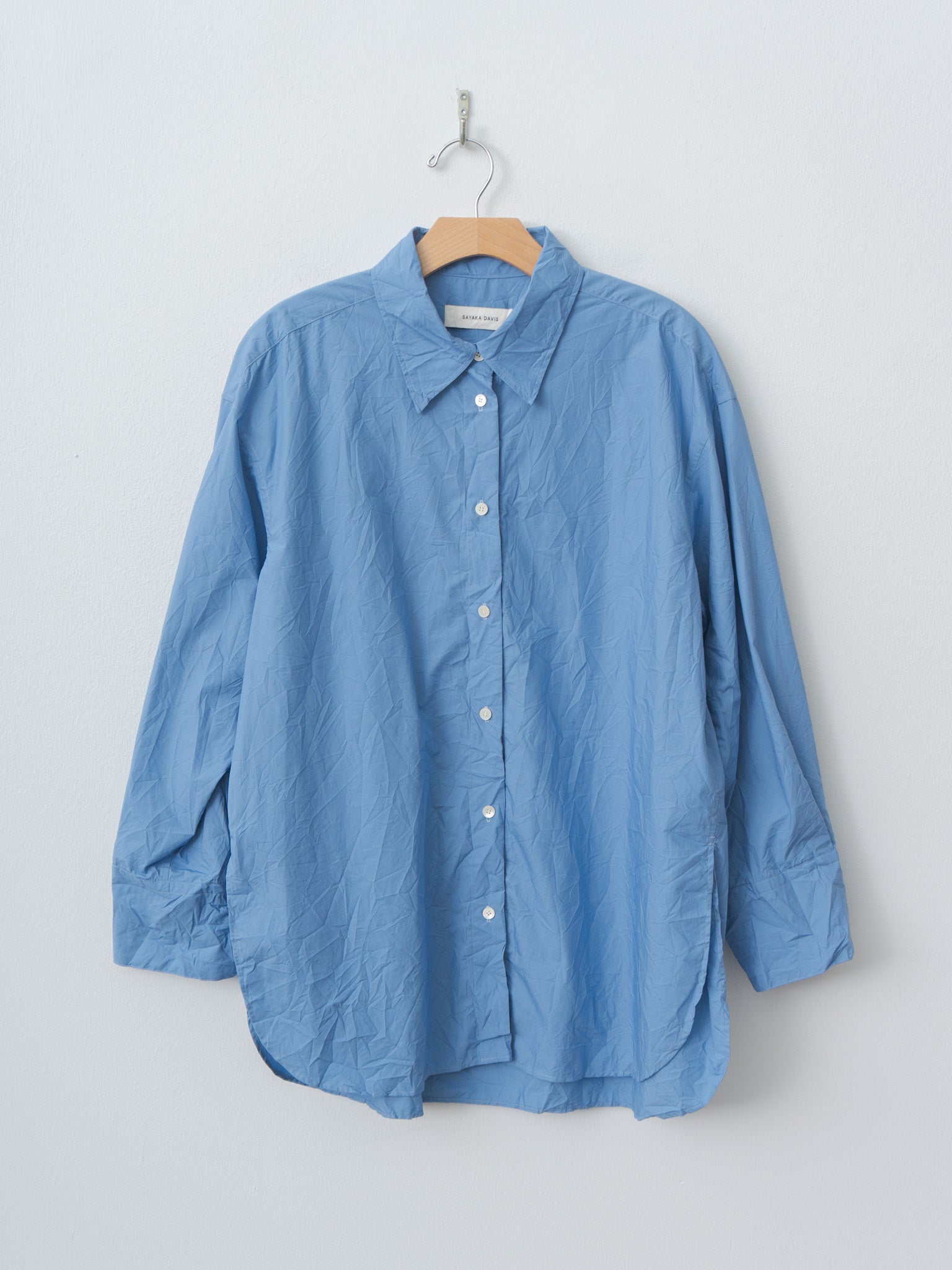 Namu Shop - Sayaka Davis Crinkled Oversized Shirt - French Blue