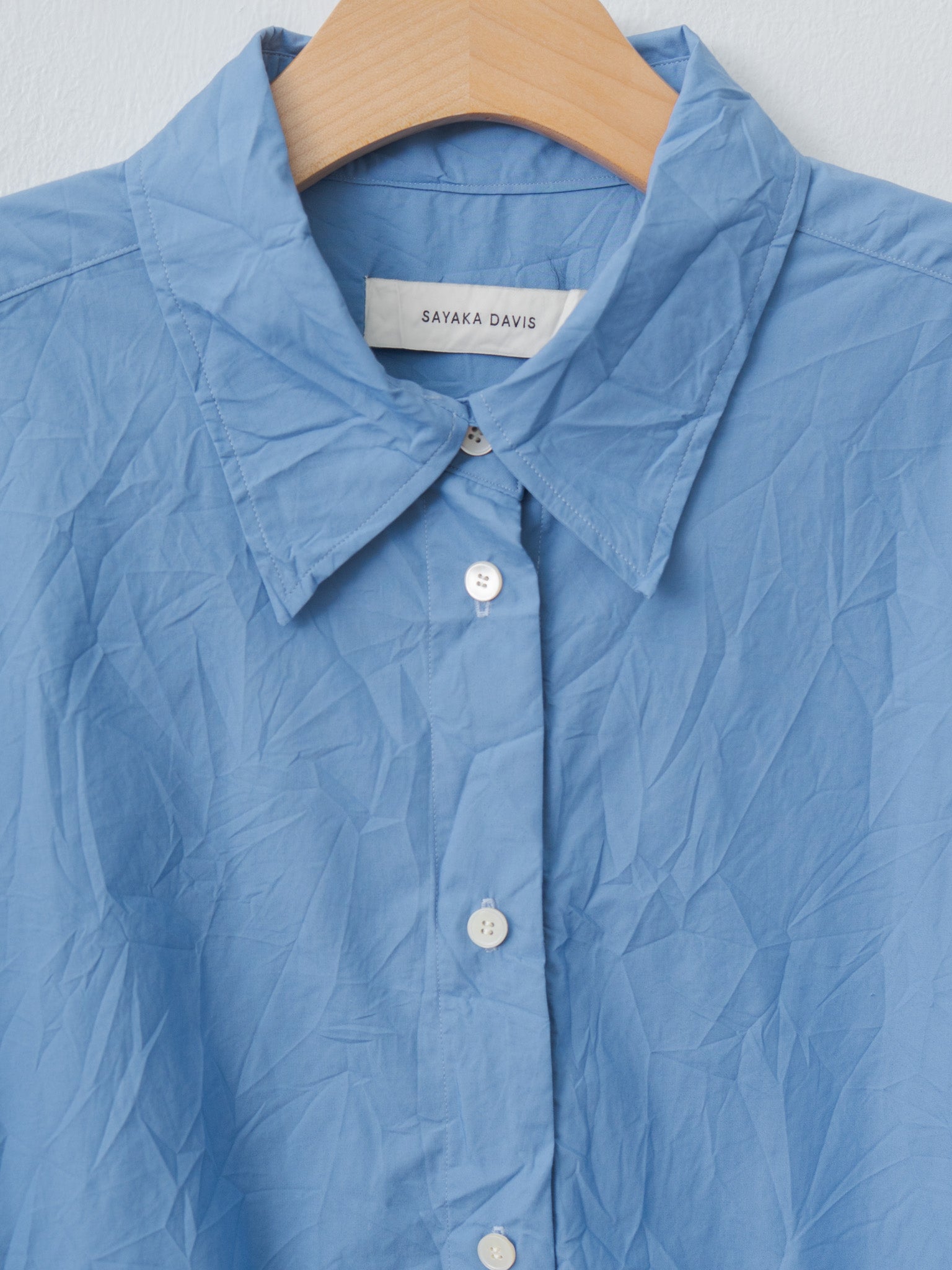 Namu Shop - Sayaka Davis Crinkled Oversized Shirt - French Blue