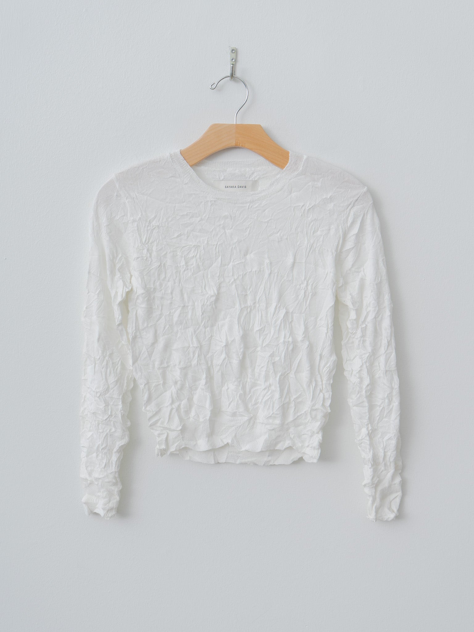 Namu Shop - Sayaka Davis Crinkled Knit Relaxed Pullover - White