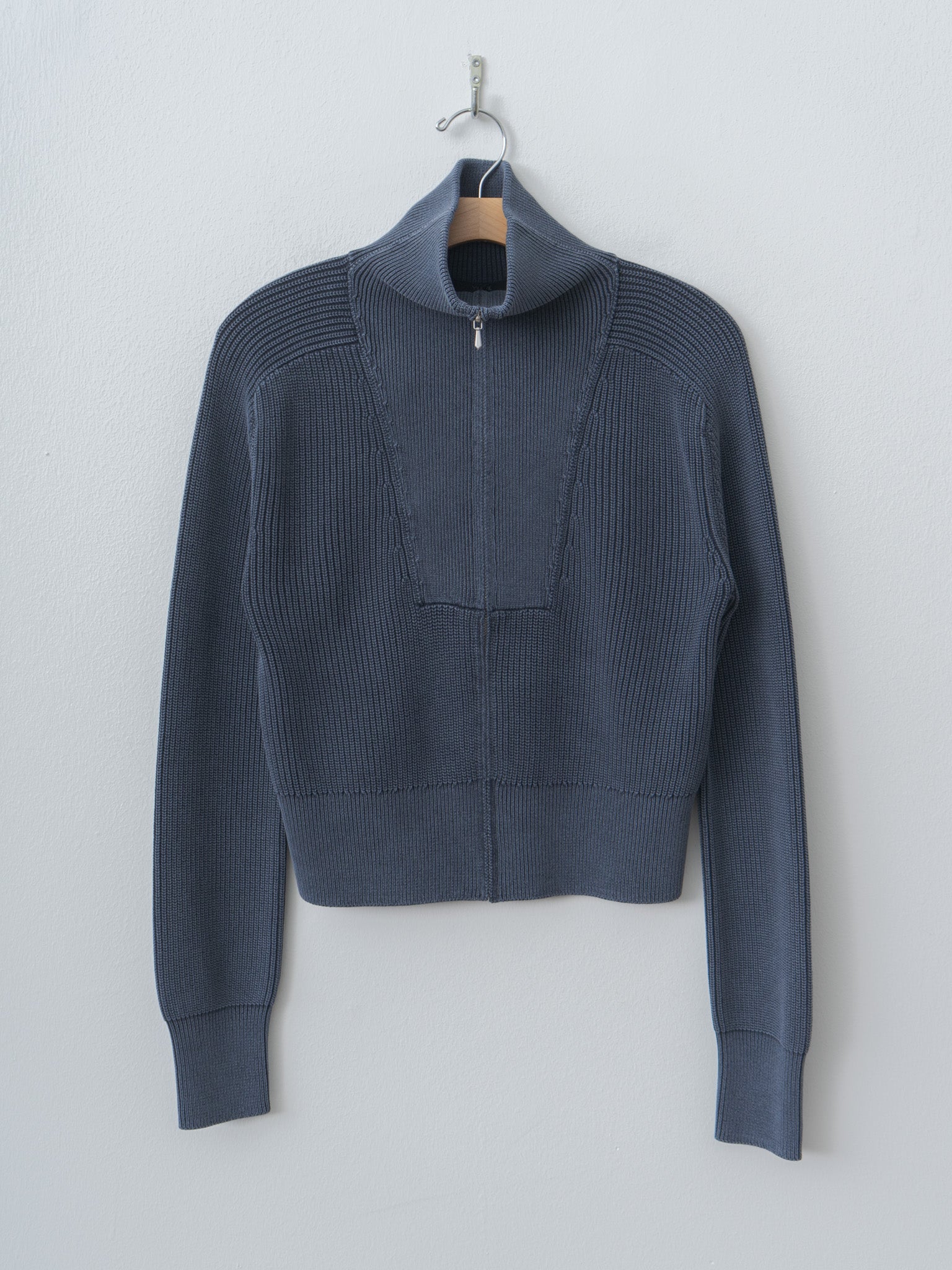 Namu Shop - Yleve Faded Stonewash KN Zip P/O - Faded Navy
