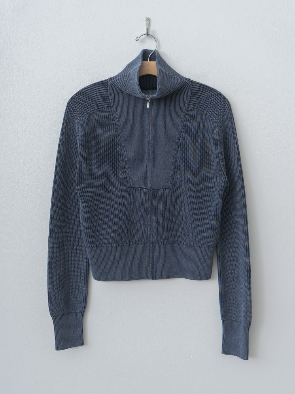 Namu Shop - Yleve Faded Stonewash KN Zip P/O - Faded Navy