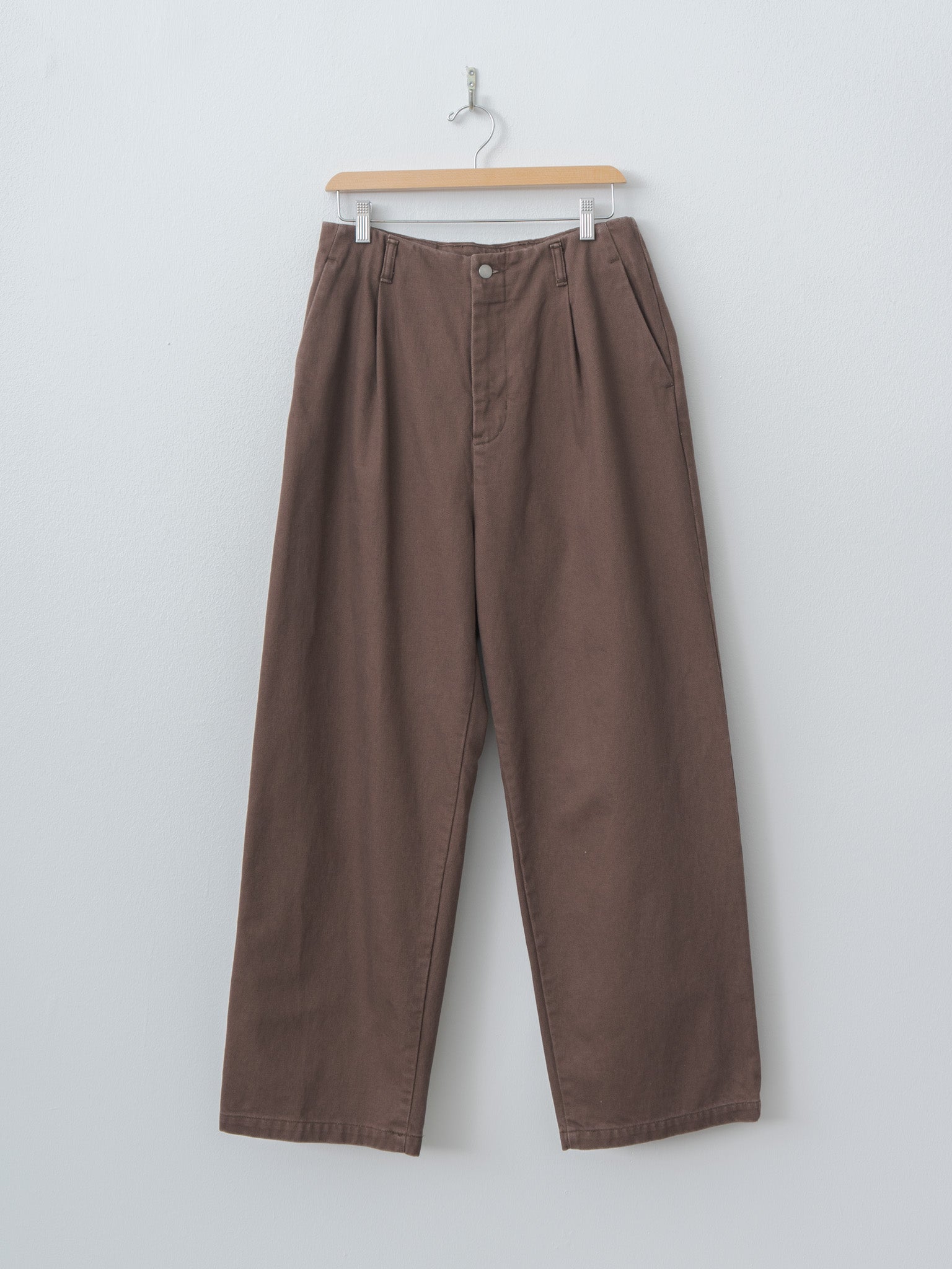 Namu Shop - Yoke 1pleated Wide Tapered Trousers - Brown
