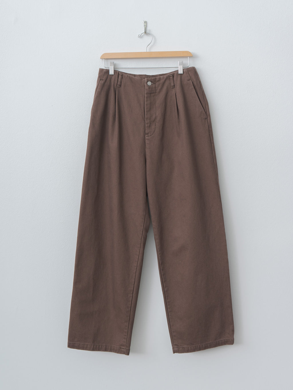 Namu Shop - Yoke 1pleated Wide Tapered Trousers - Brown