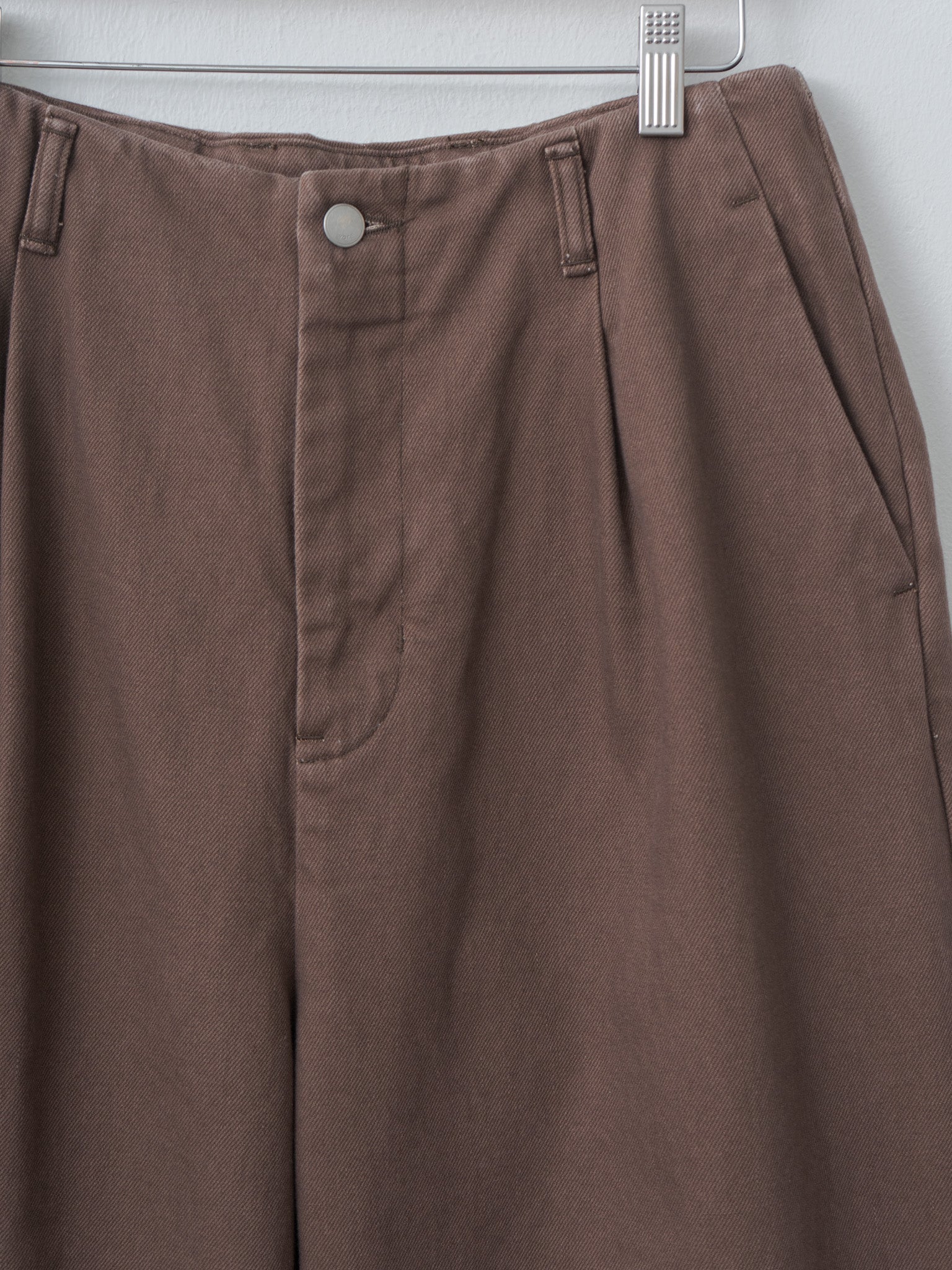 Namu Shop - Yoke 1pleated Wide Tapered Trousers - Brown