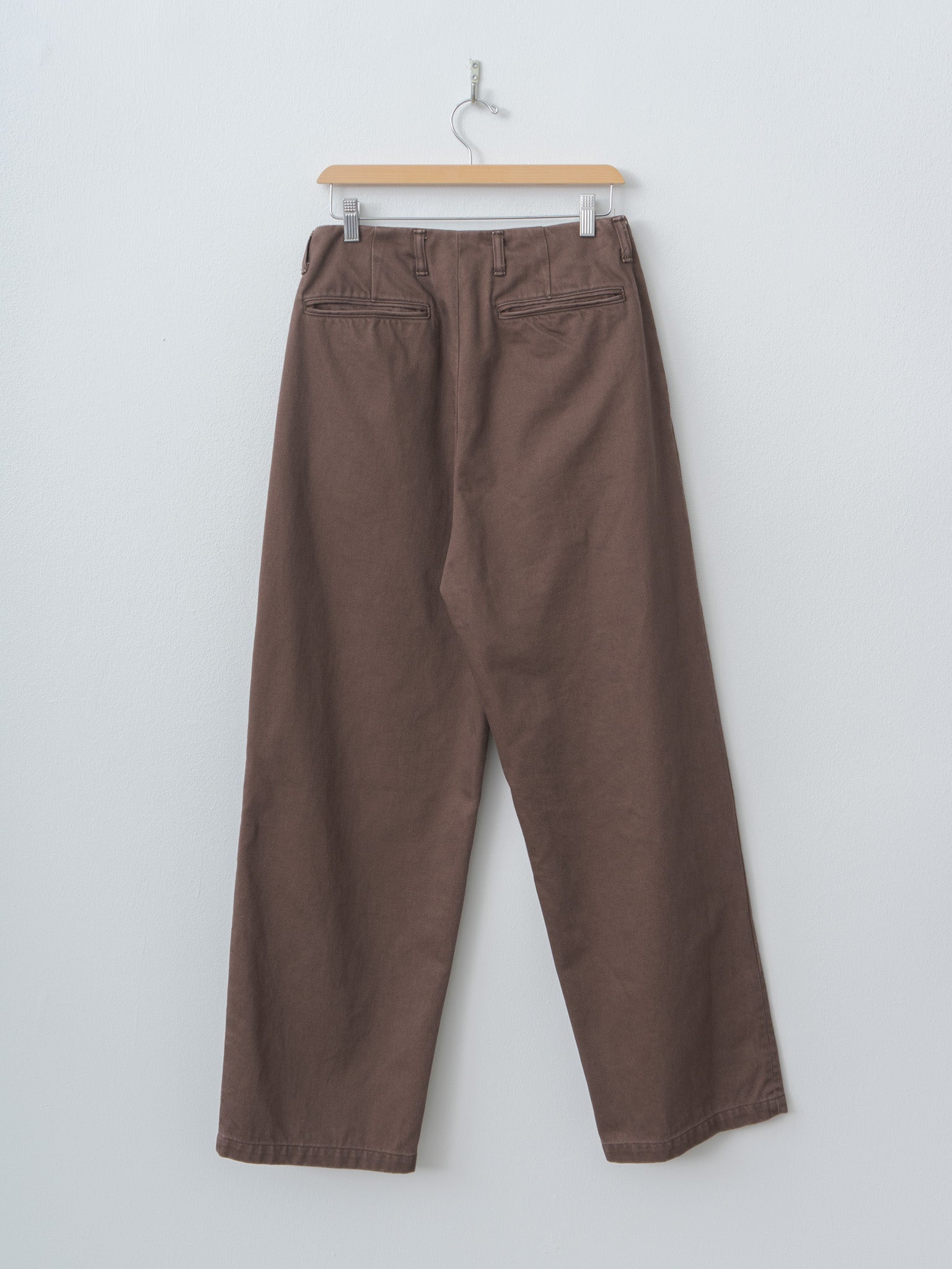 Namu Shop - Yoke 1pleated Wide Tapered Trousers - Brown